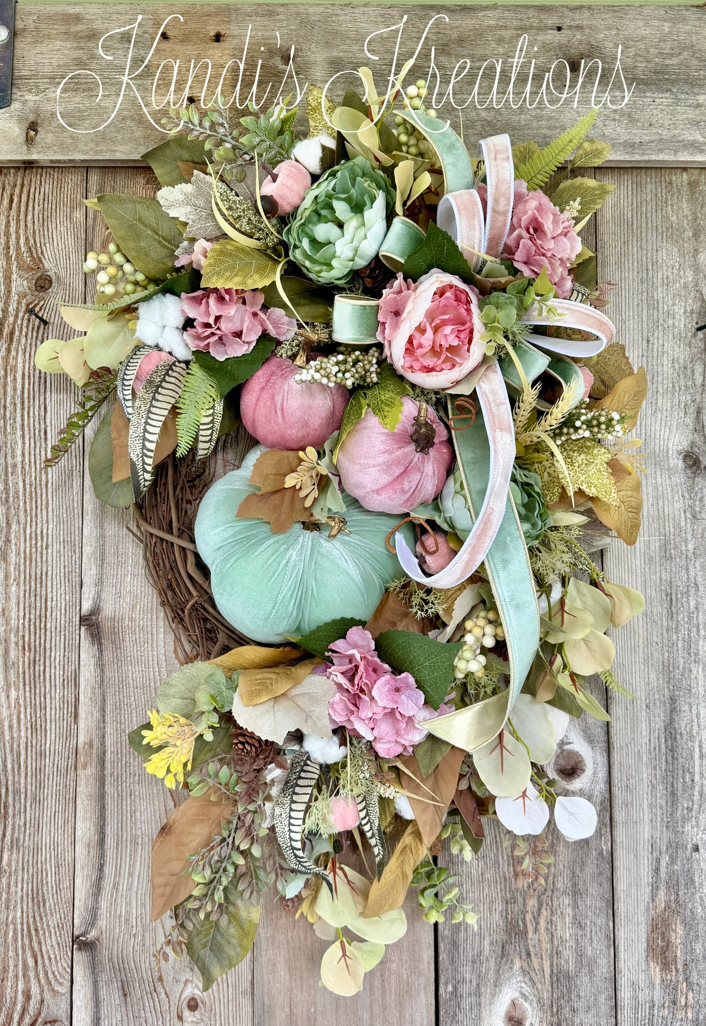 Elegant fall grapevine wreath