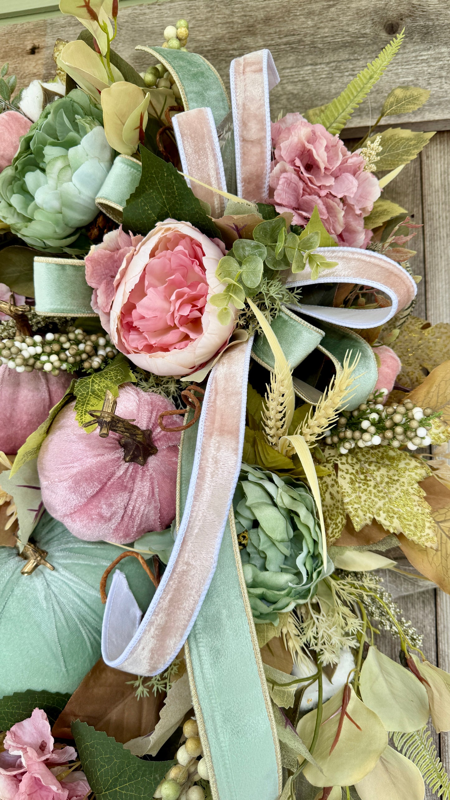 Elegant fall grapevine wreath