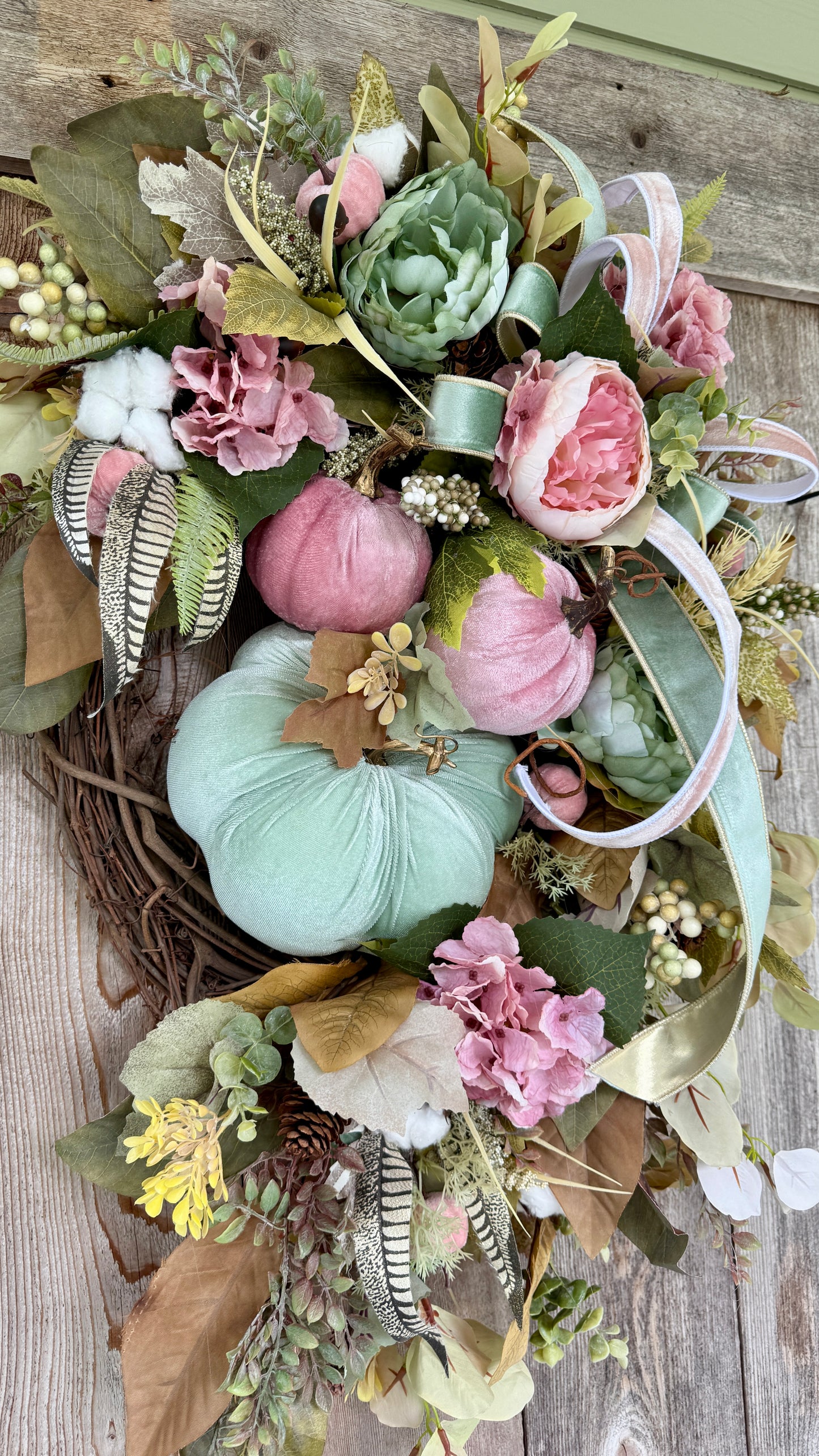 Elegant fall grapevine wreath