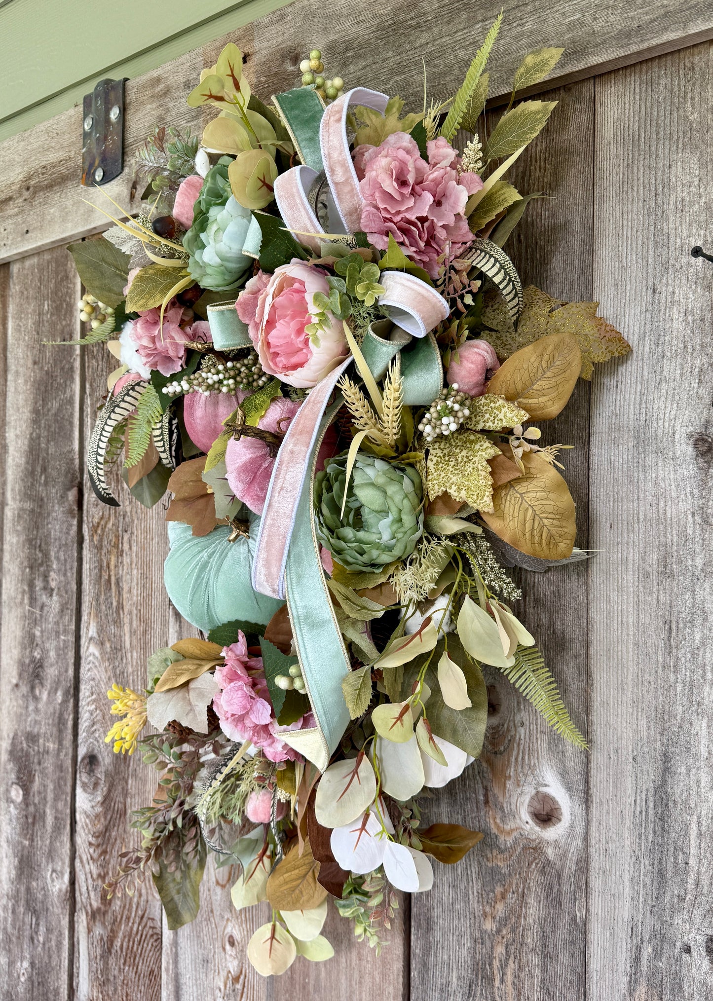 Elegant fall grapevine wreath