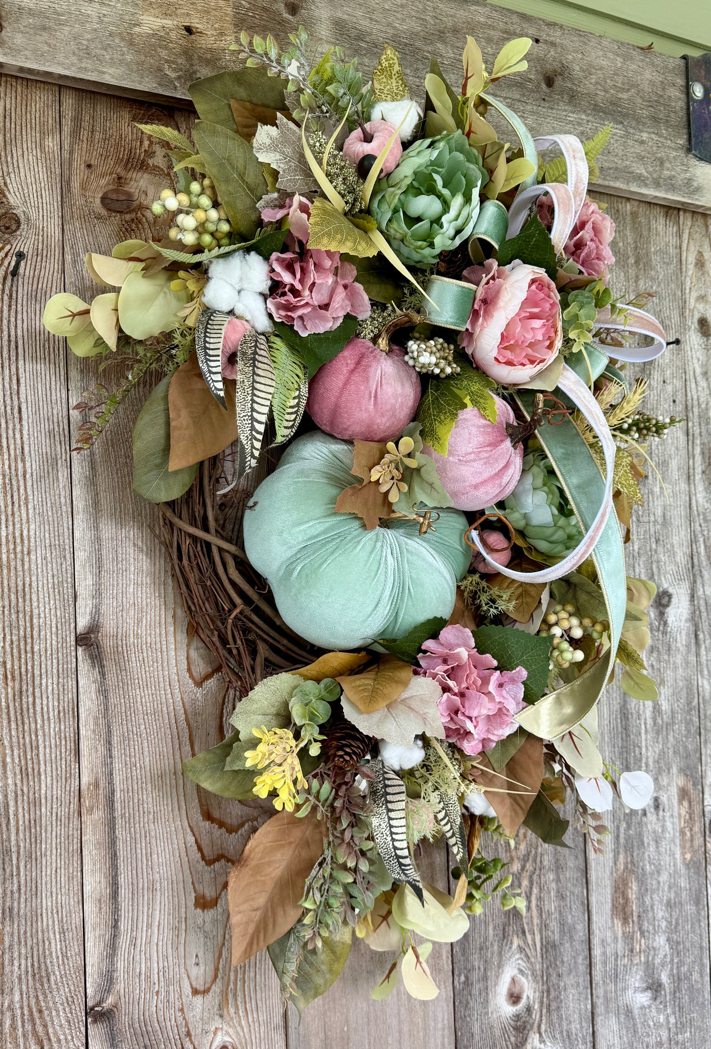Elegant fall grapevine wreath