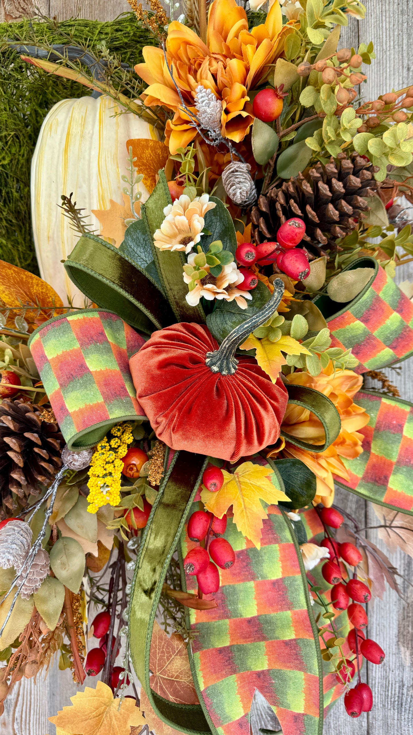 Autumn Harvest Square Moss Wreath