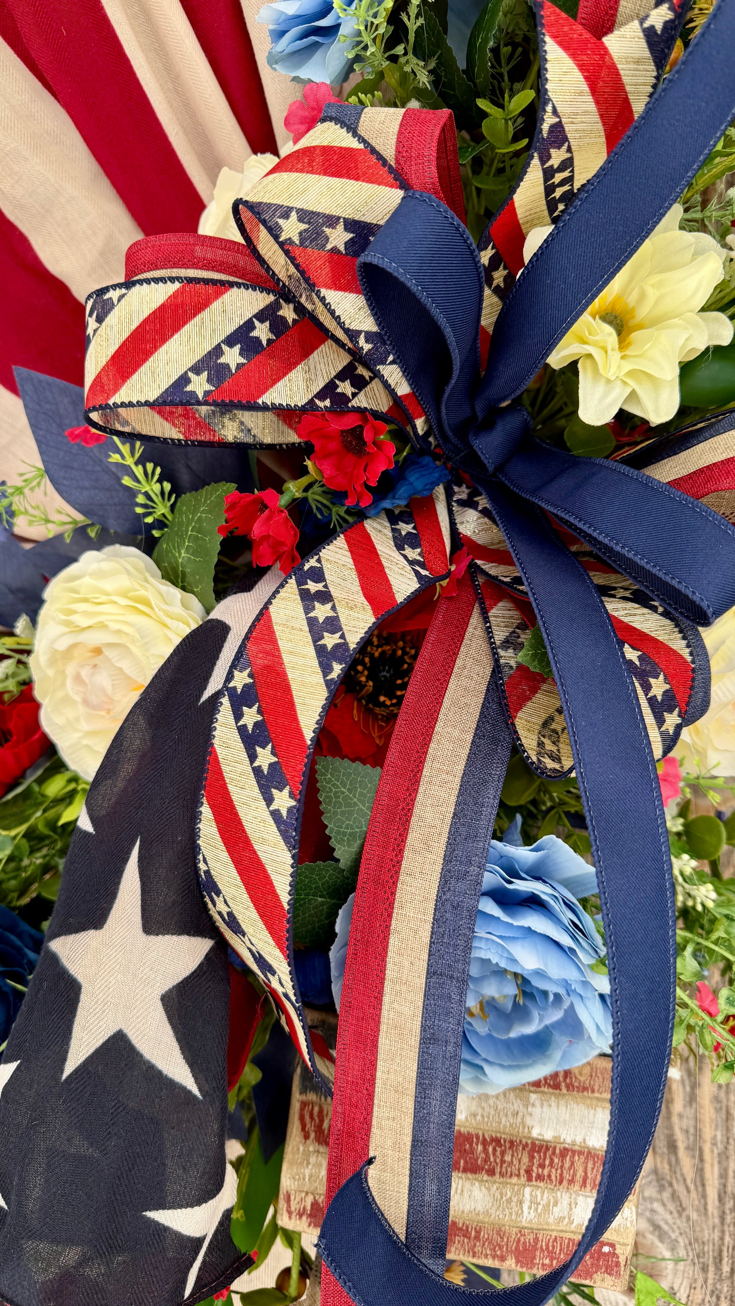 Patriotic Grapevine Wreath | Americana Door Decor | 4th of July Wreath