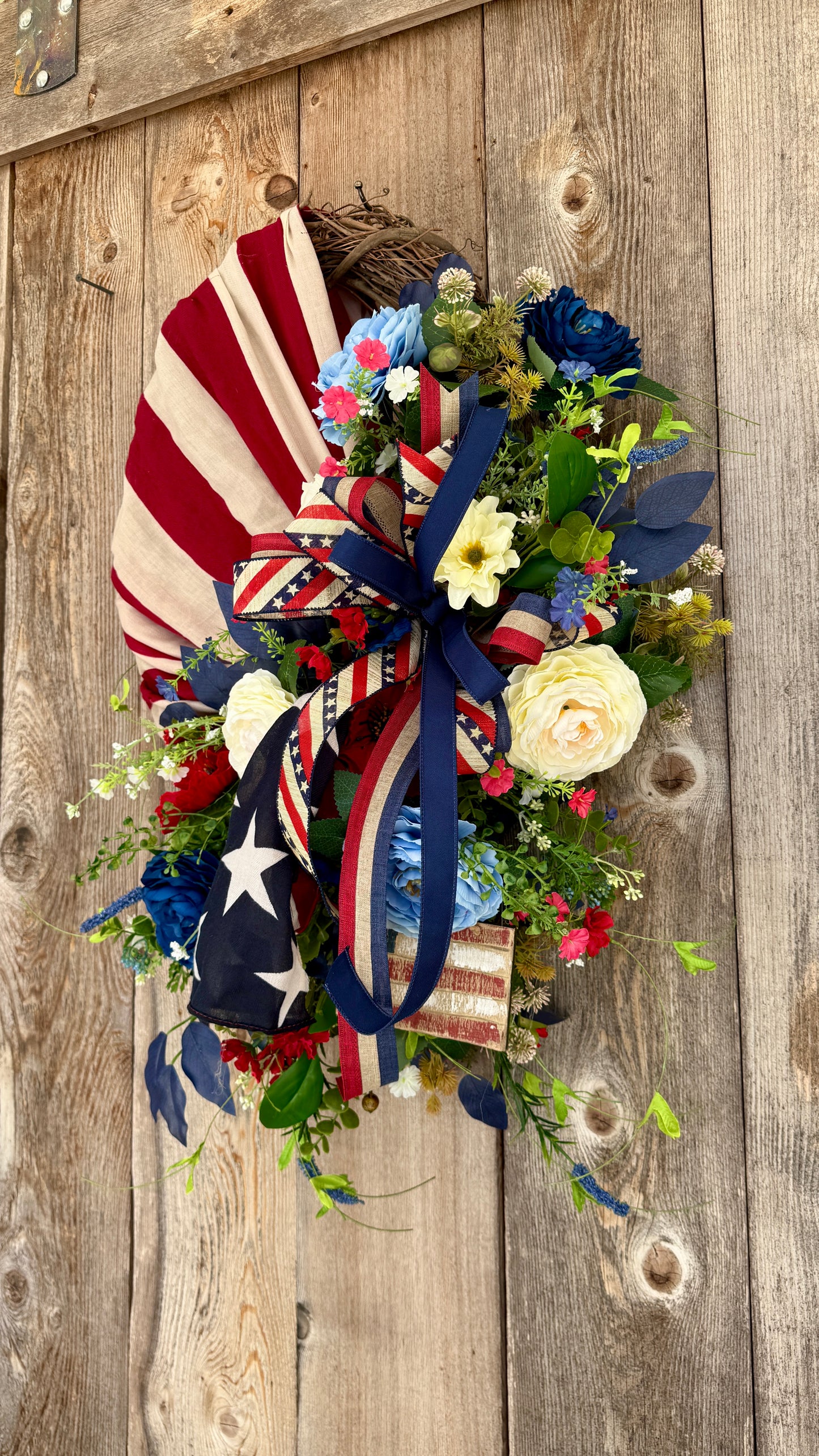 Patriotic Grapevine Wreath | Americana Door Decor | 4th of July Wreath