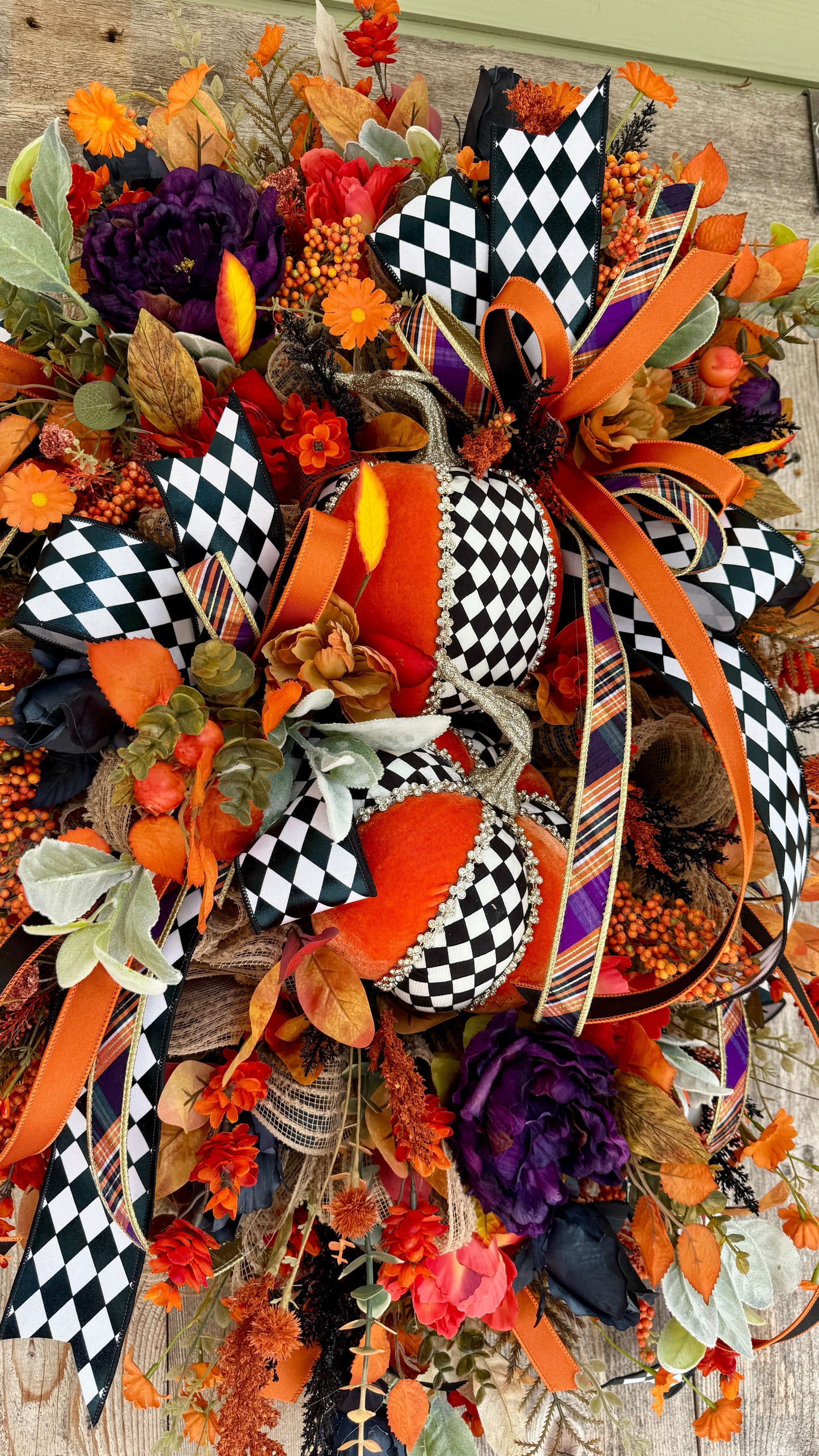 Whimsical fall Halloween wreath