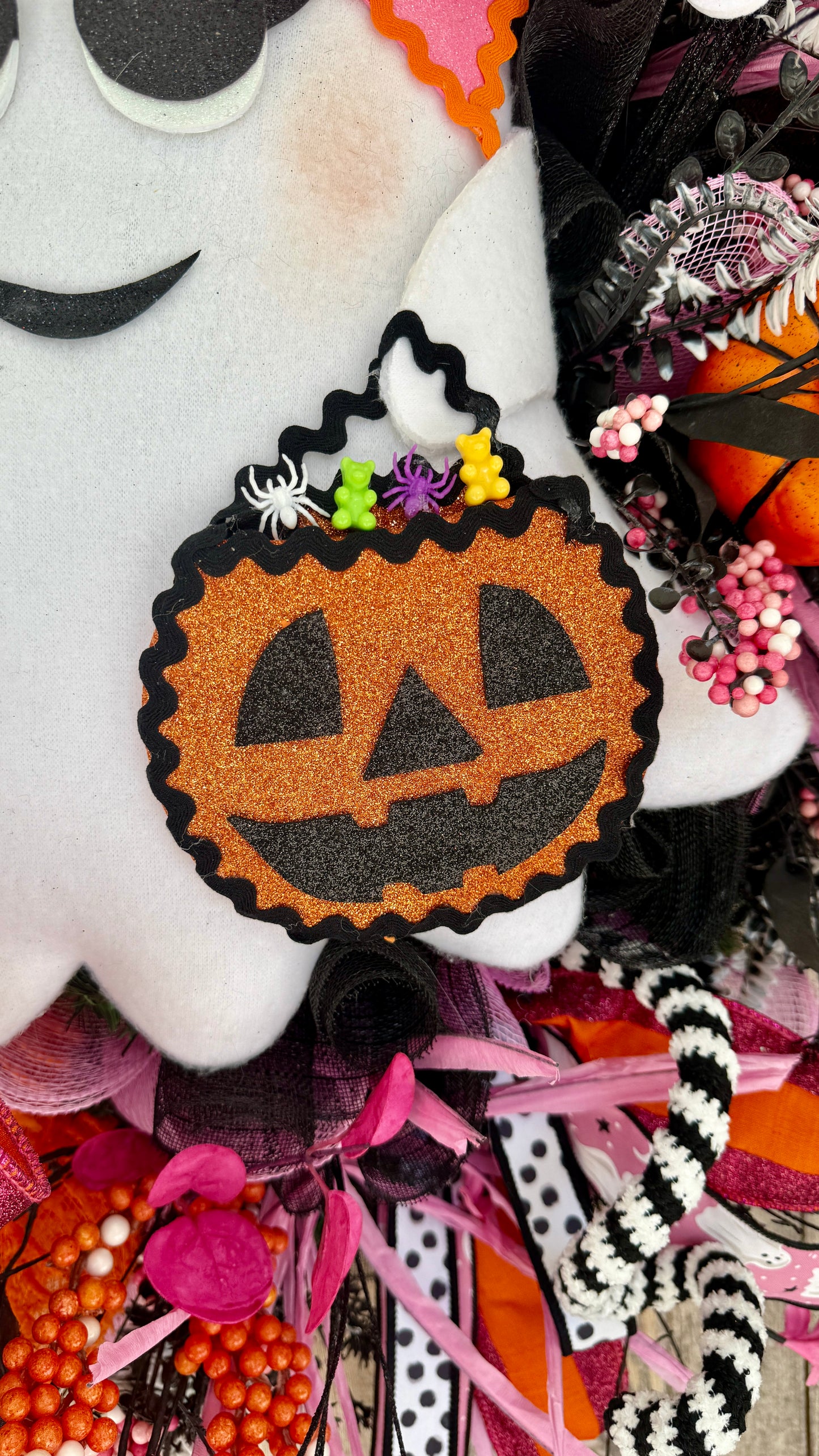 Halloween decorations mesh ghost wreath