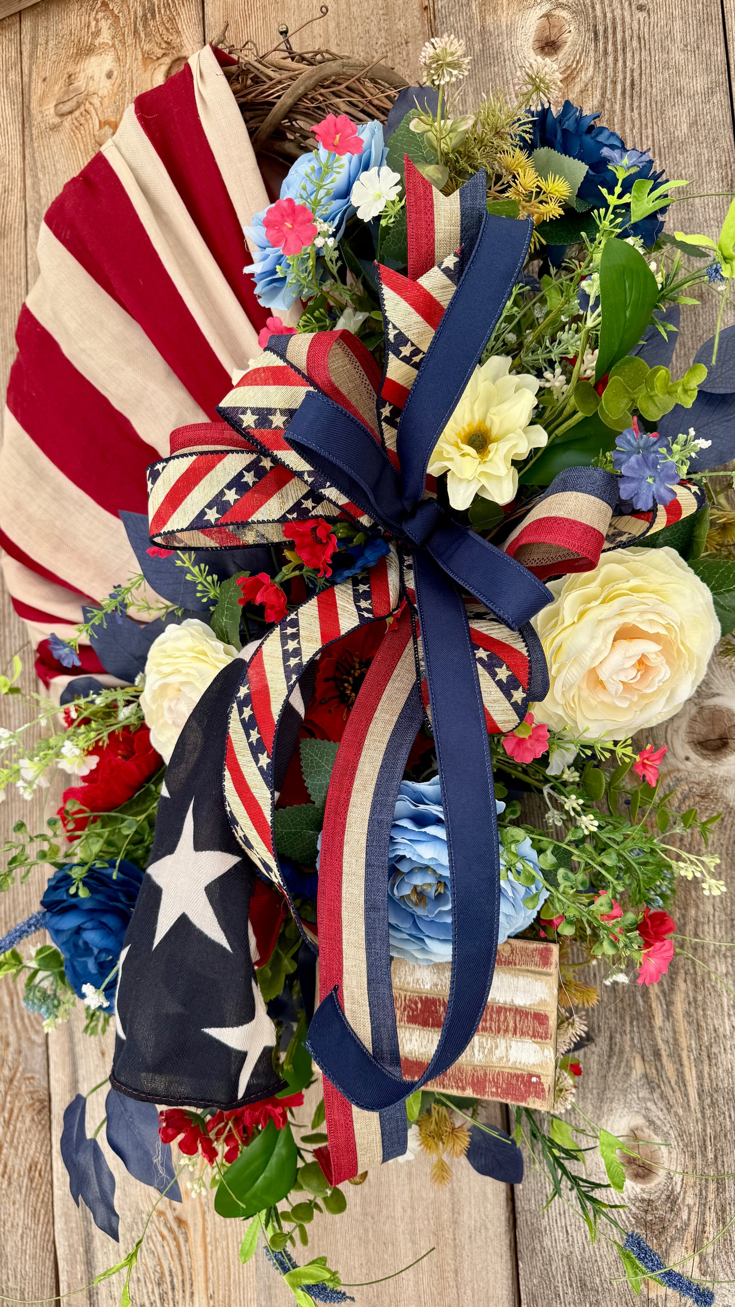 Patriotic Grapevine Wreath | Americana Door Decor | 4th of July Wreath