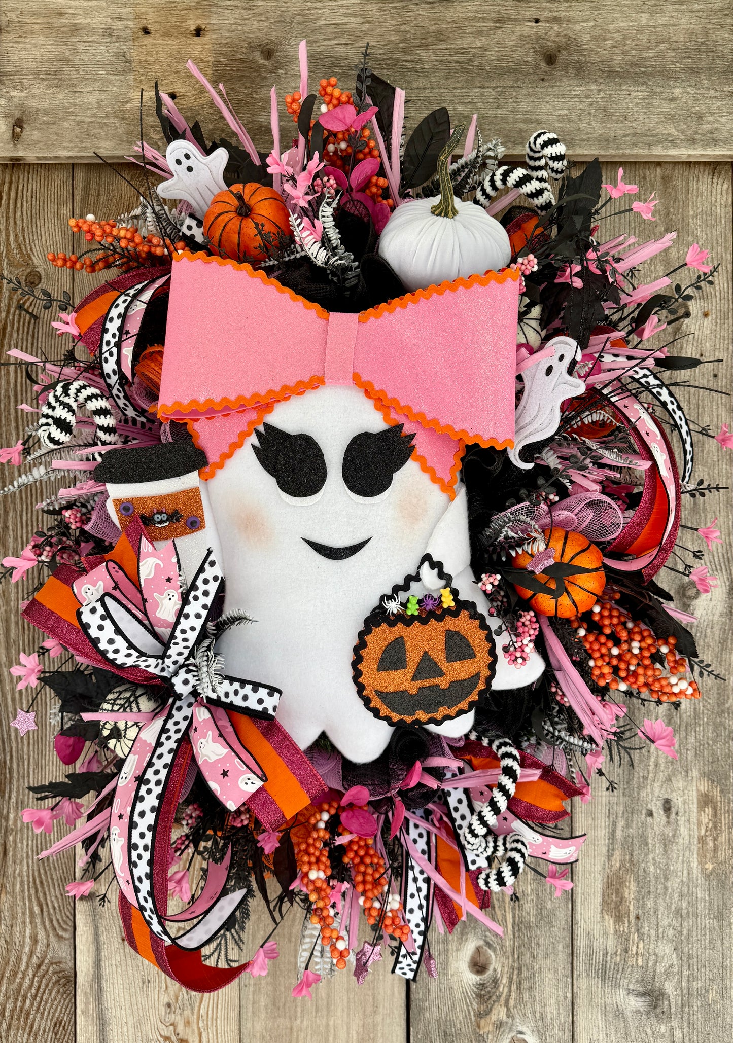 Halloween decorations mesh ghost wreath