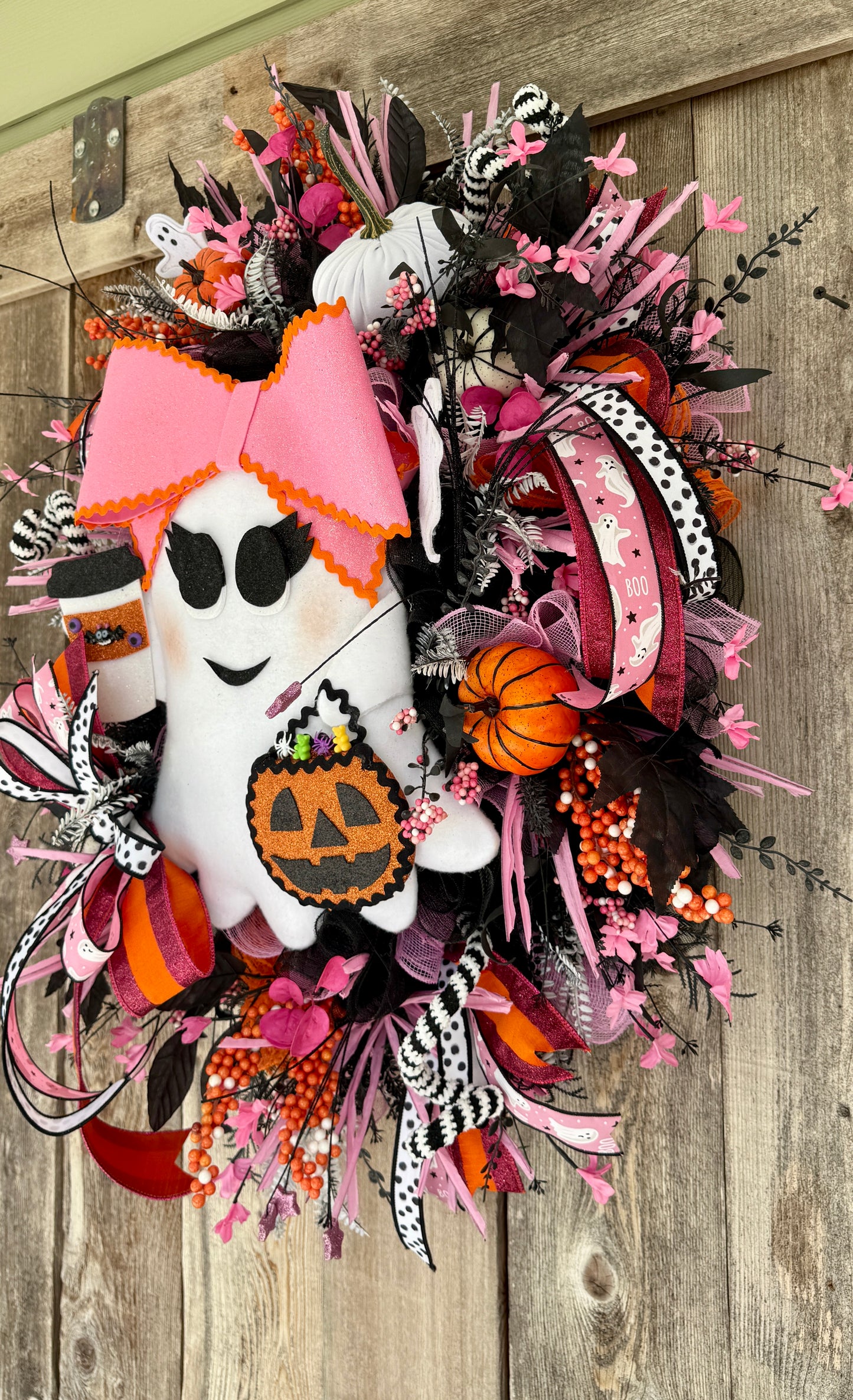 Halloween decorations mesh ghost wreath