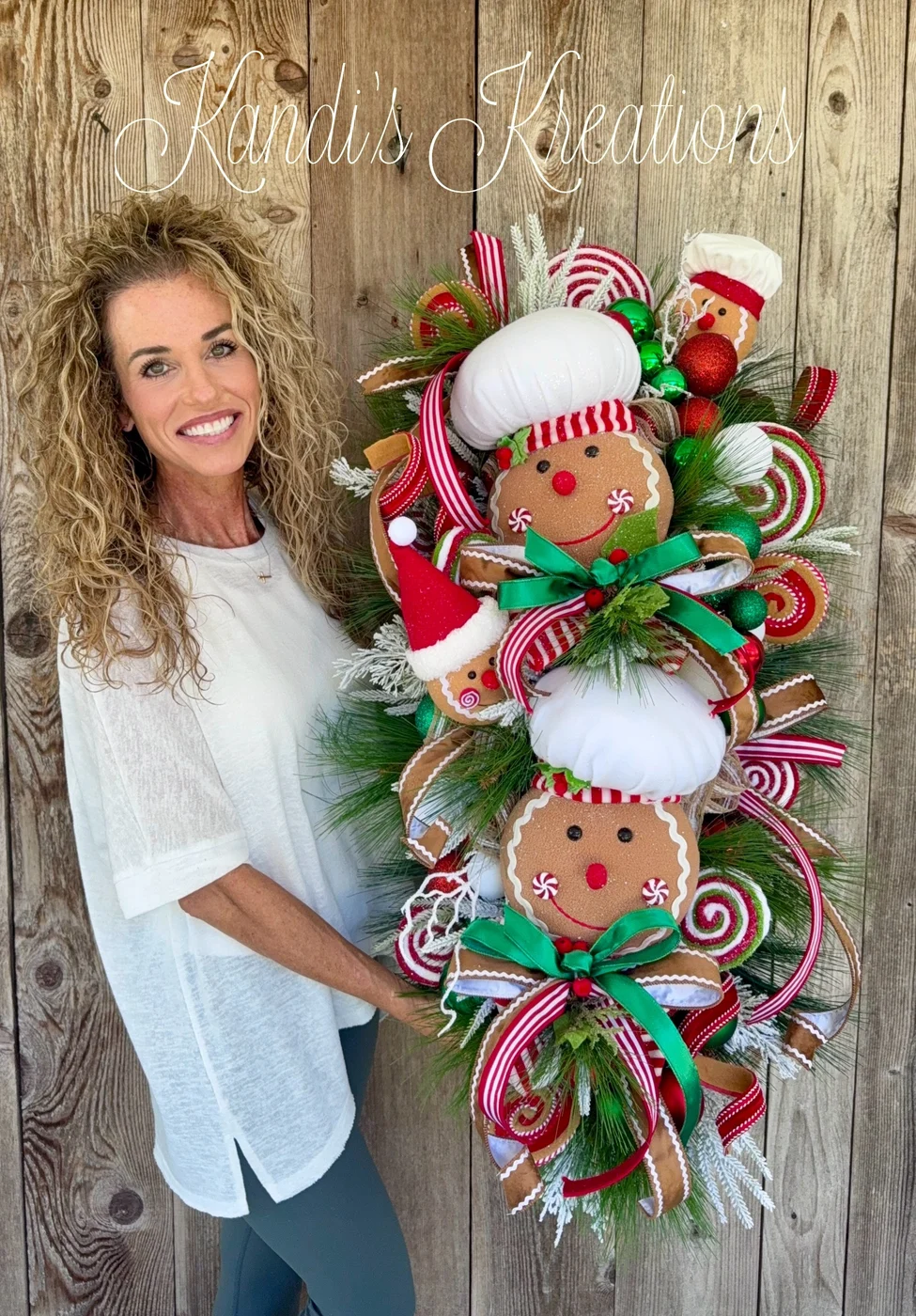 Gingerbread Christmas Swag — handmade by Kandi's Kreations