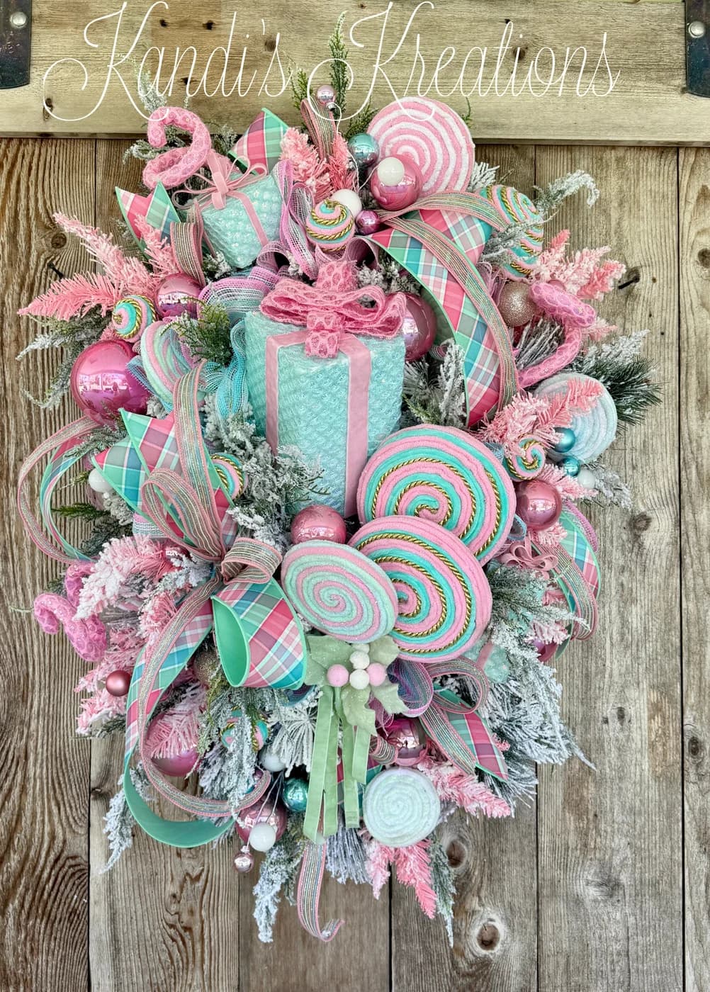 Whimsical Candy Christmas Wreath — handmade by Kandi's Kreations