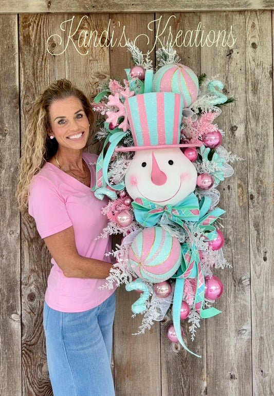 XL Peppermint Snowman Swag ❄️🍬