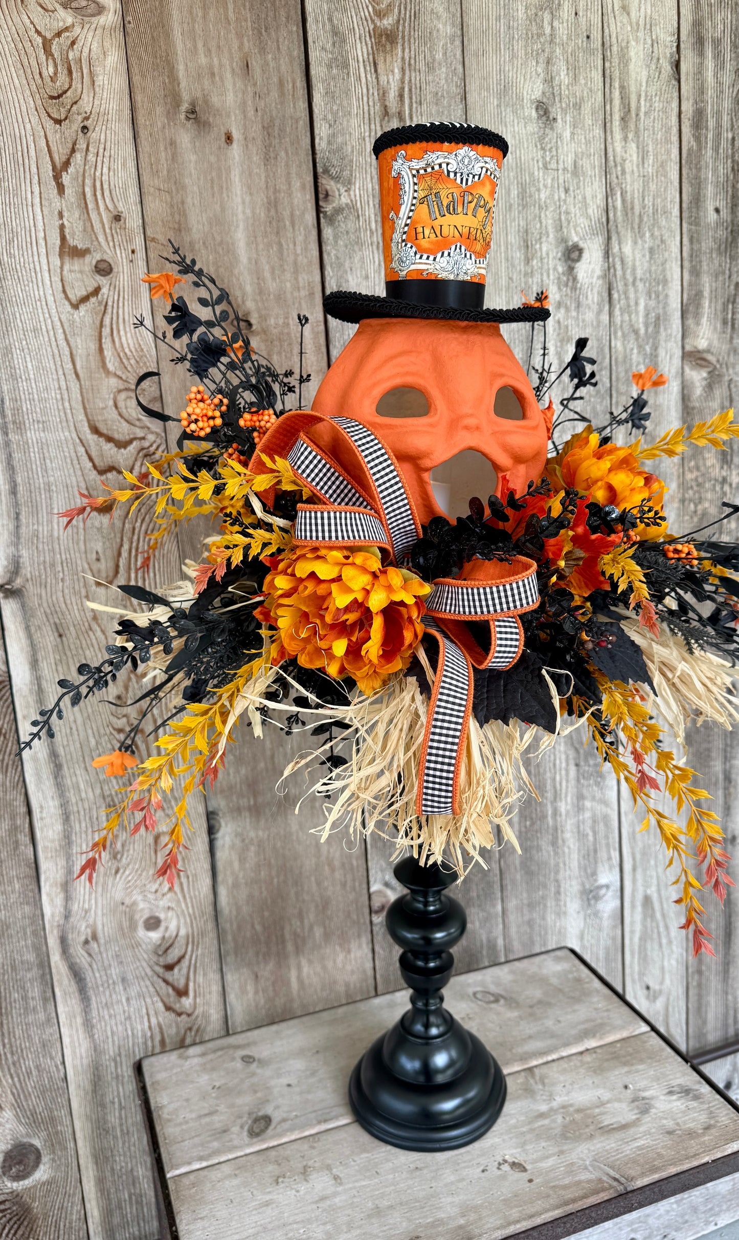Happy Haunting Pumpkin Centerpiece