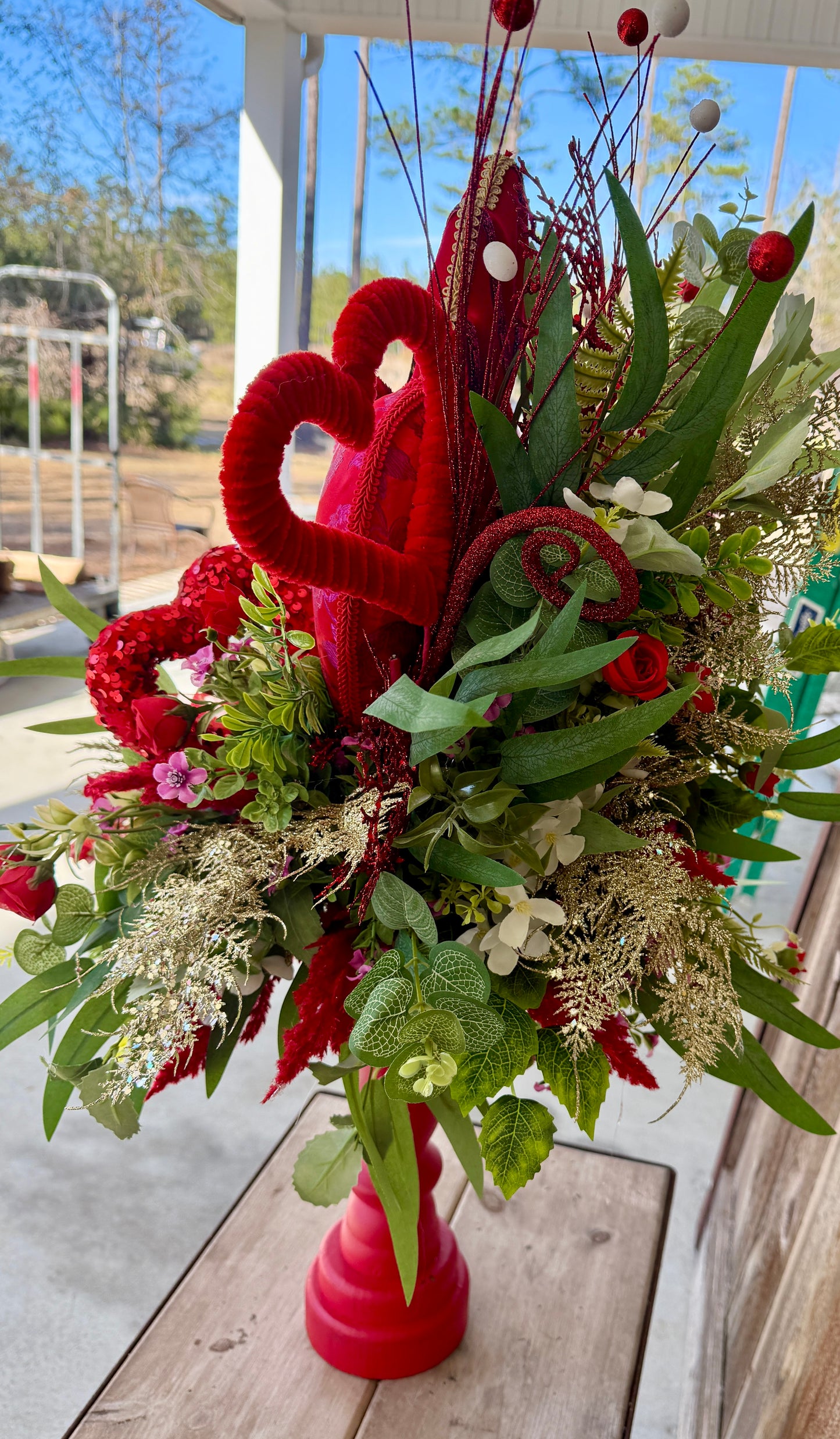 Valentine’s Heart Topiary Arrangement