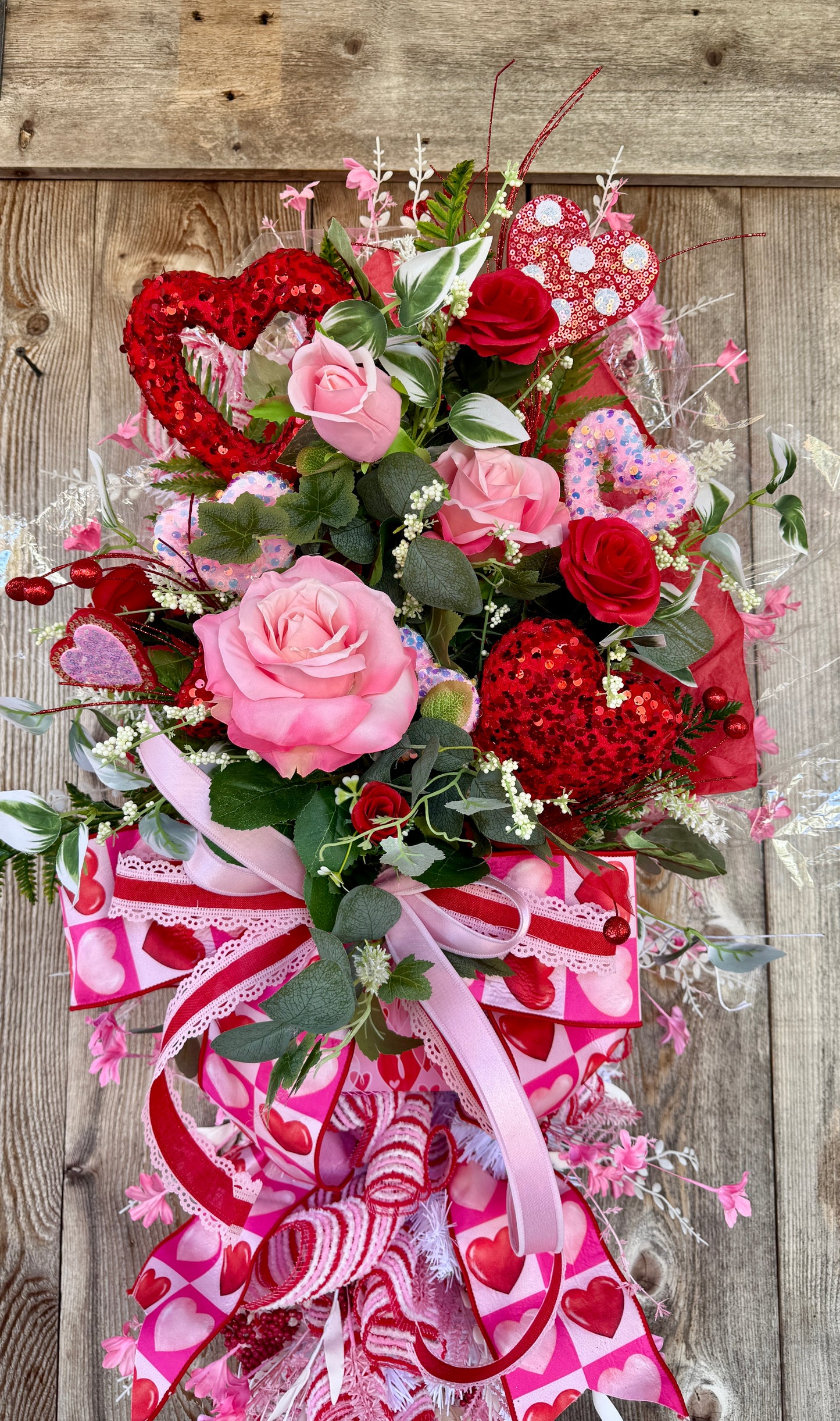 Valentines bouquet swag