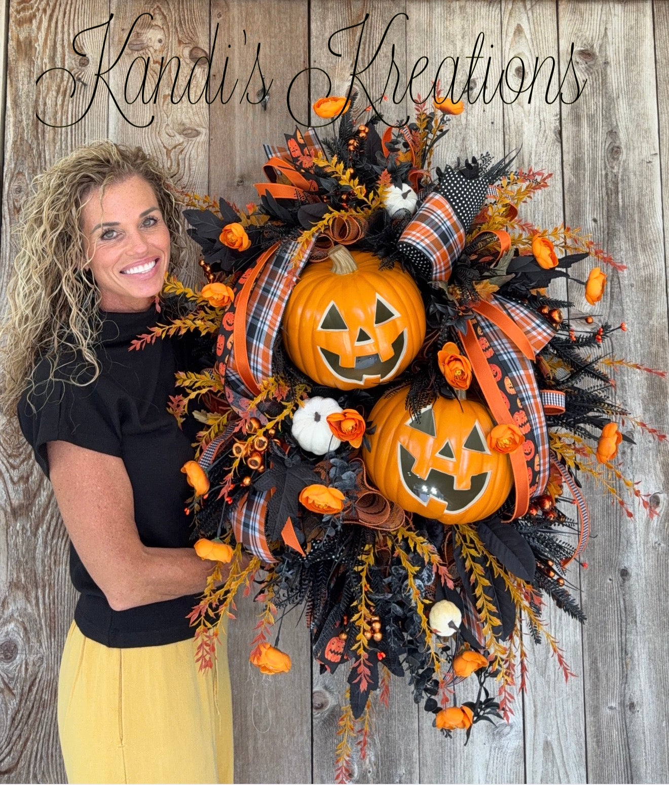 Light-Up Jack-O’-Lantern Halloween Wreath