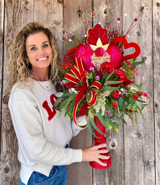 Valentine’s Heart Topiary Arrangement