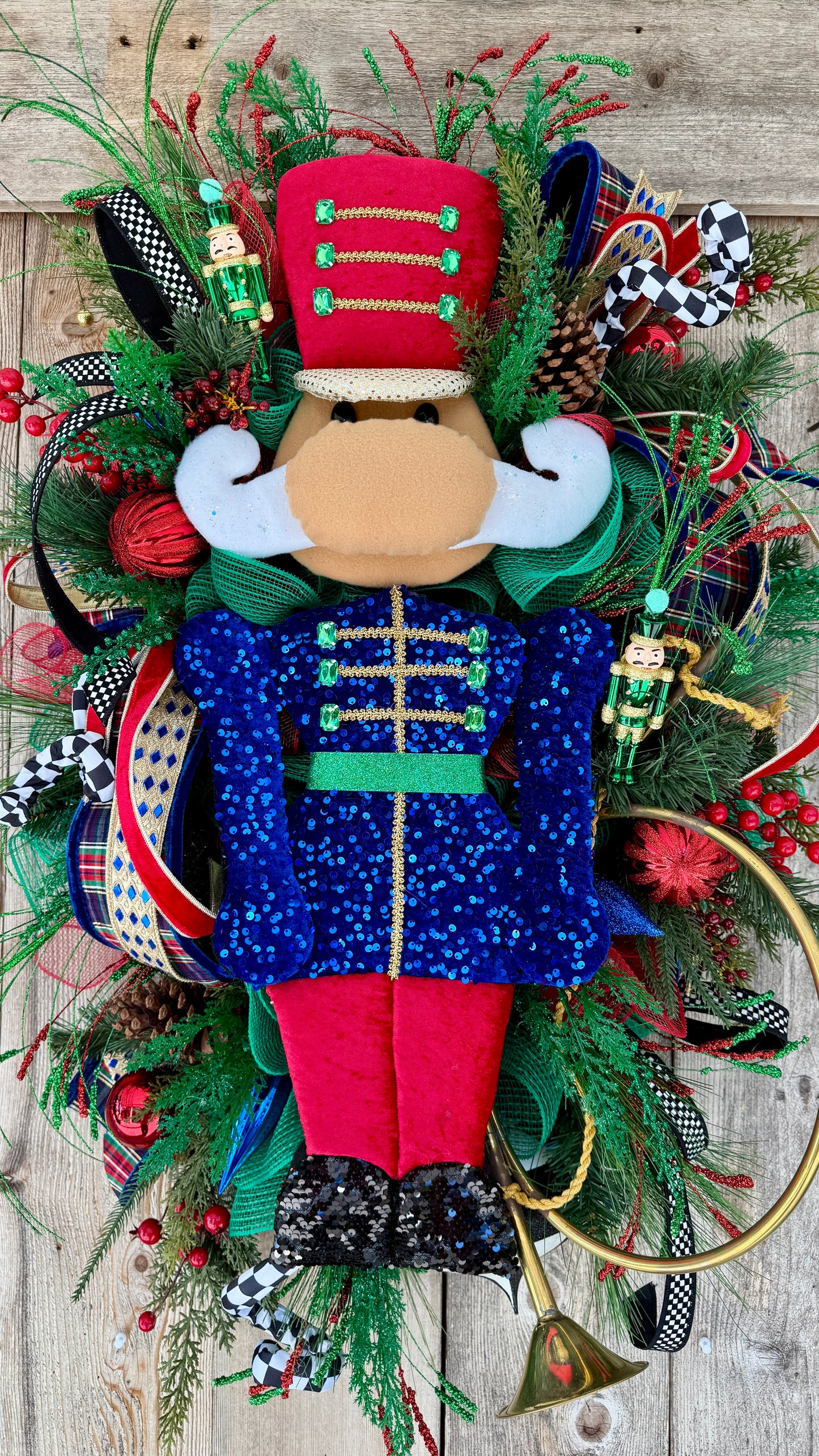 🎺 The Majestic Nutcracker Christmas Wreath – Handmade by Kandi’s Kreations Co.