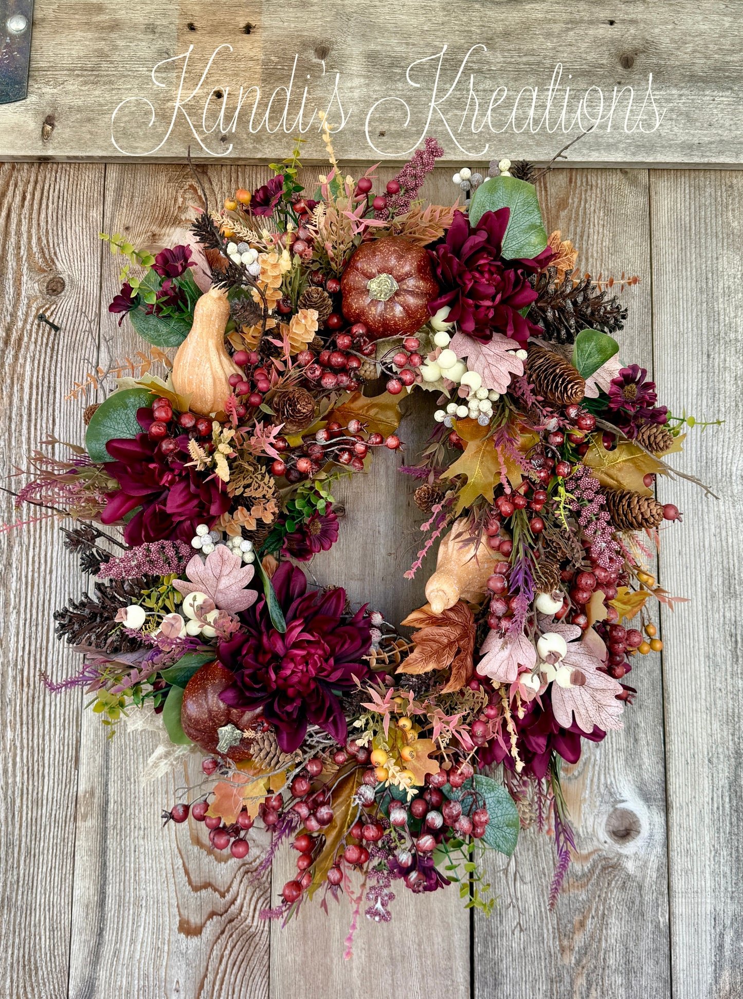 Fall berry grapevine wreath