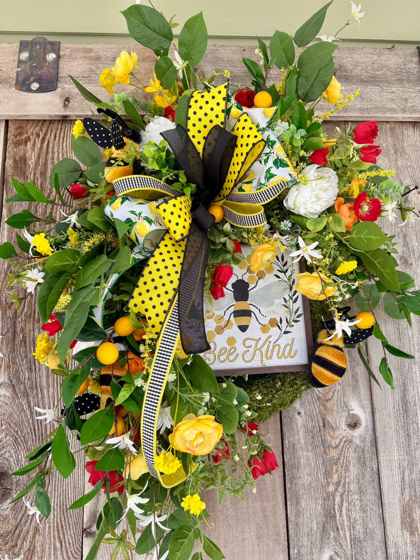 “Bee Kind” Moss Base Wreath 🐝🌿