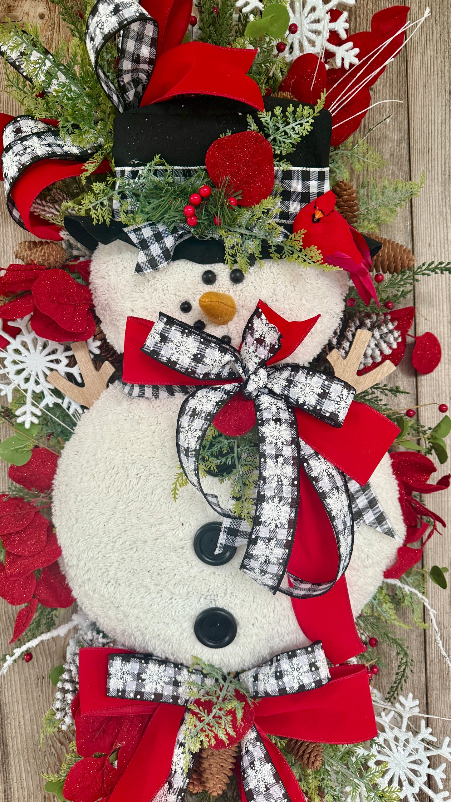 Snowman door hanger Christmas wreath