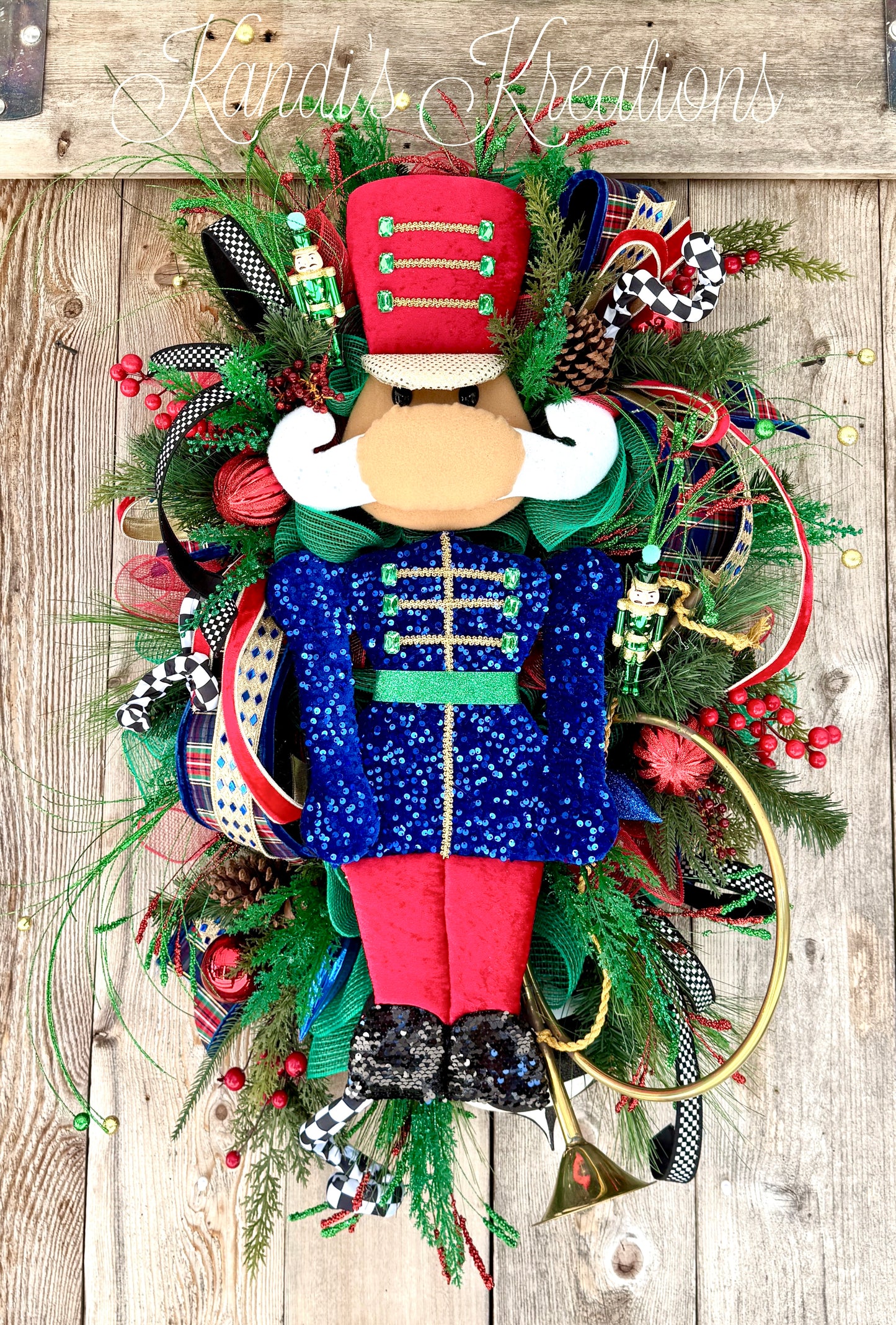 🎺 The Majestic Nutcracker Christmas Wreath – Handmade by Kandi’s Kreations Co.