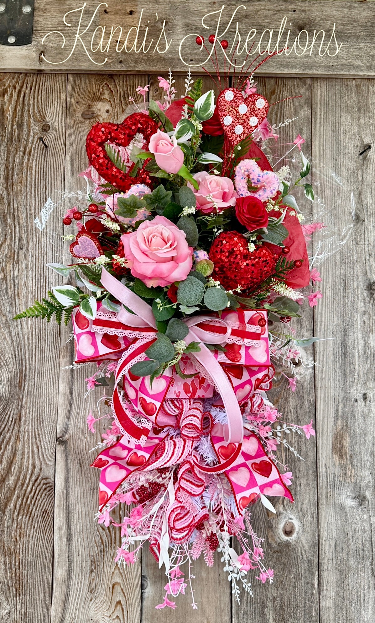 Valentines bouquet swag