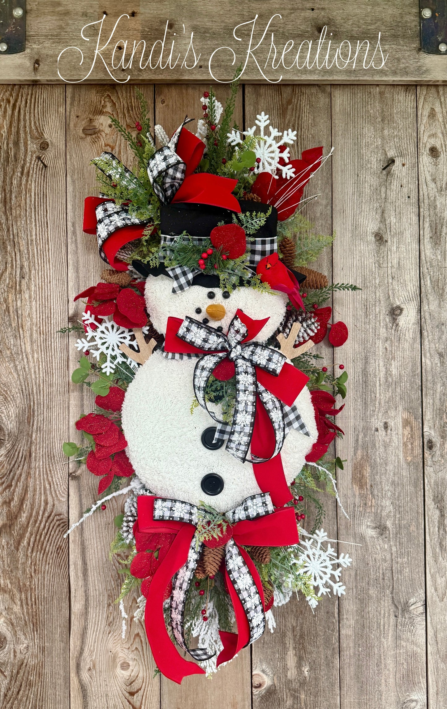 Snowman door hanger Christmas wreath