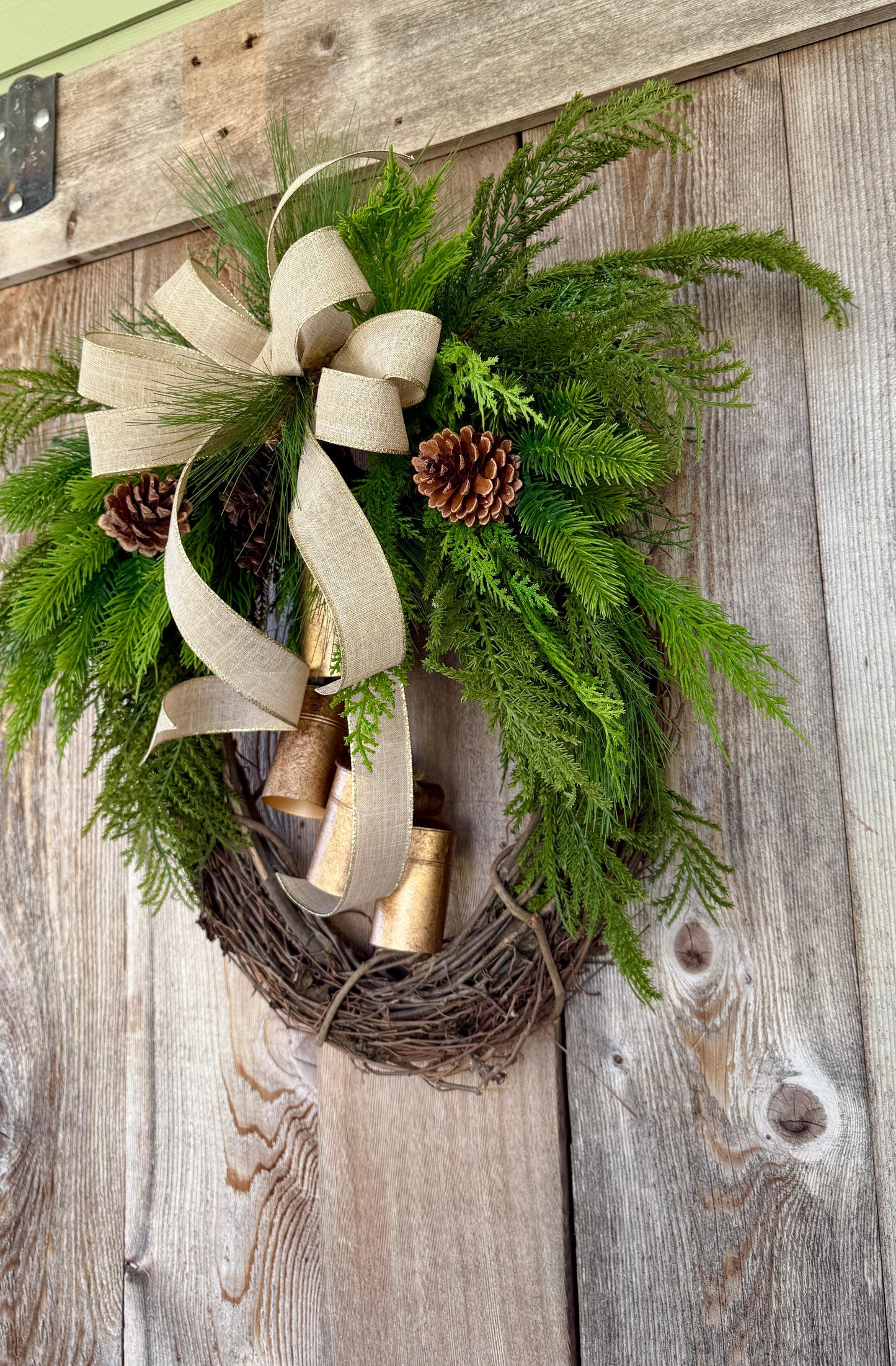Rustic Winter Bell Wreath