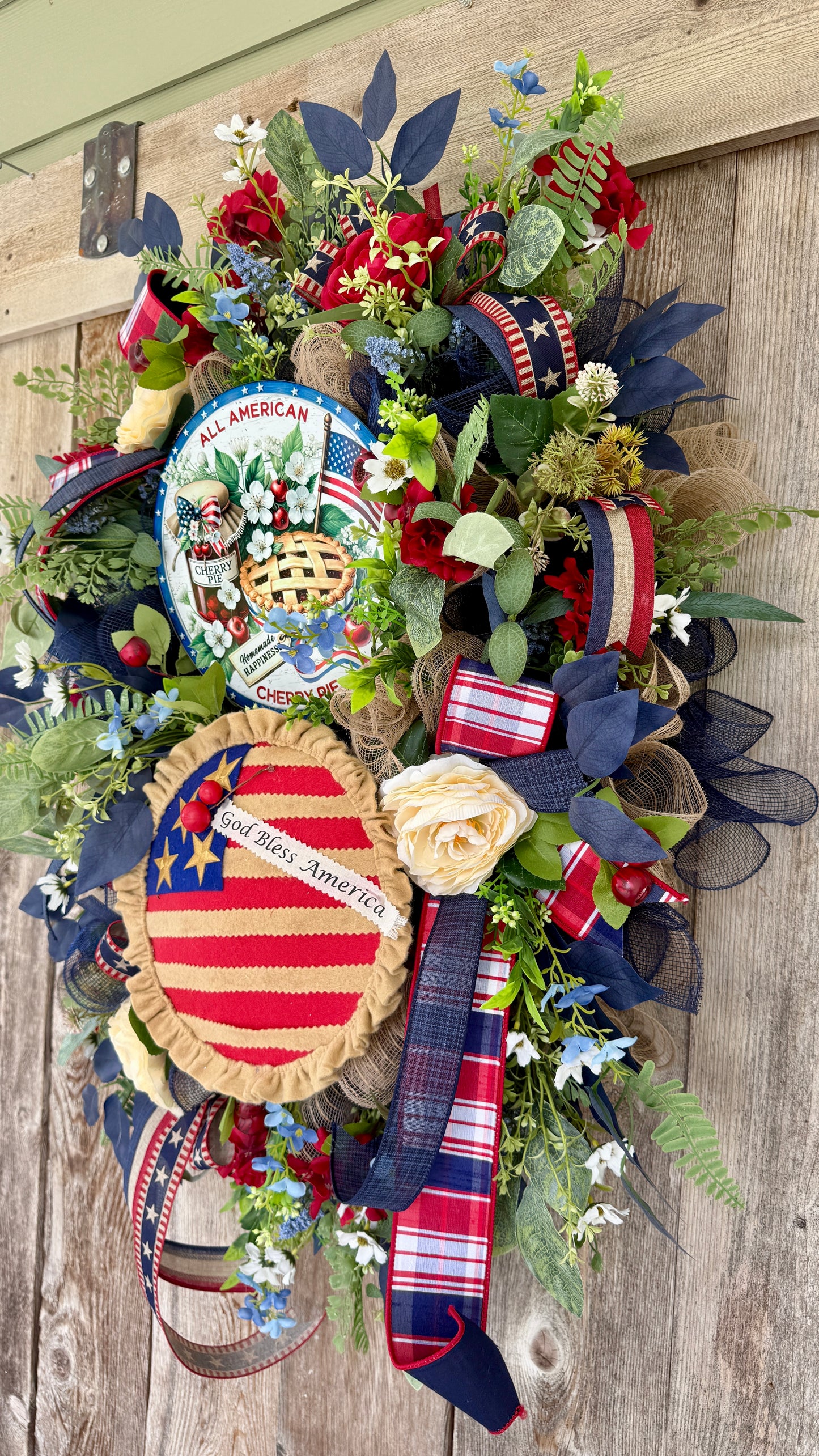 ✨ All American Cherry Pie Patriotic Wreath
