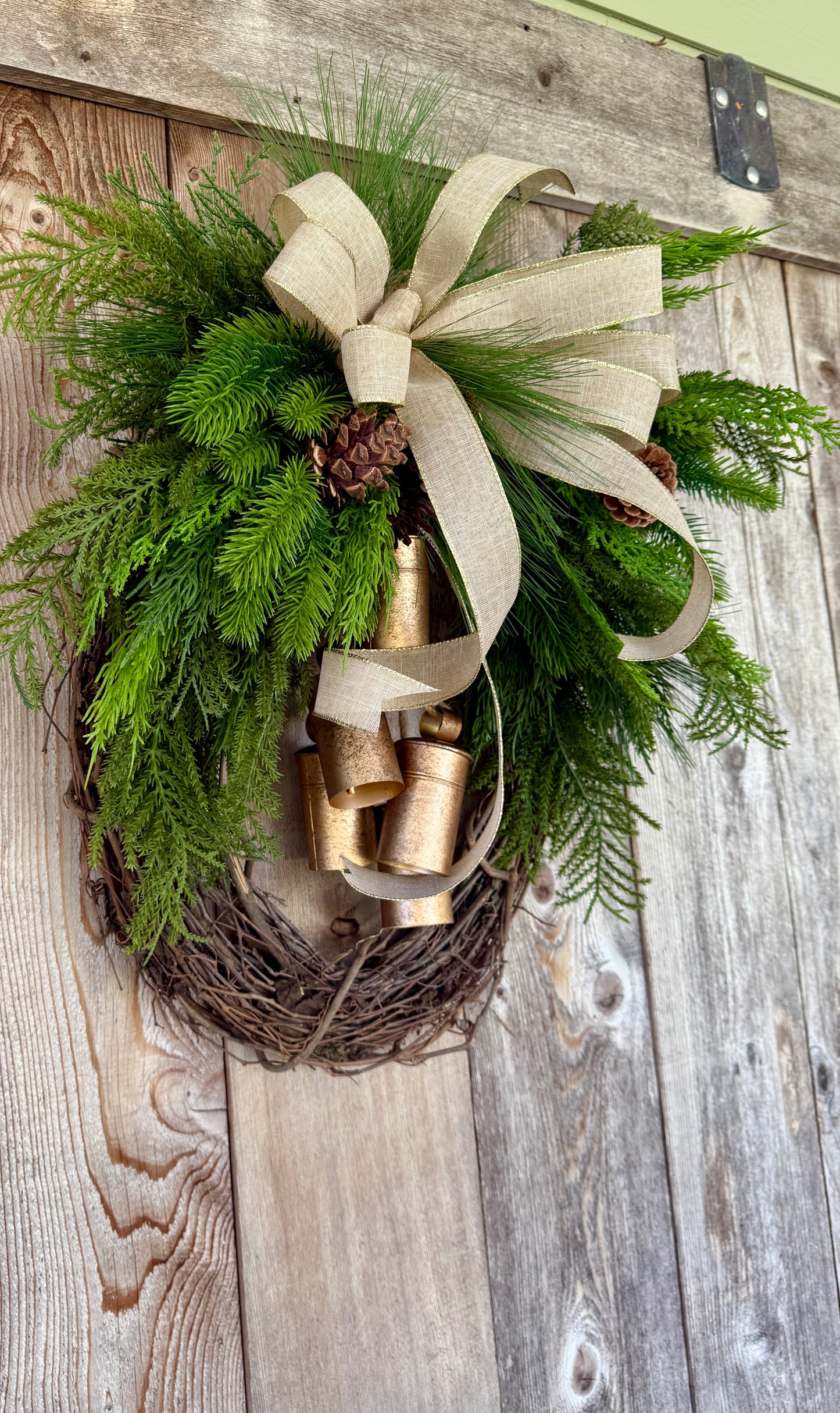 Rustic Winter Bell Wreath