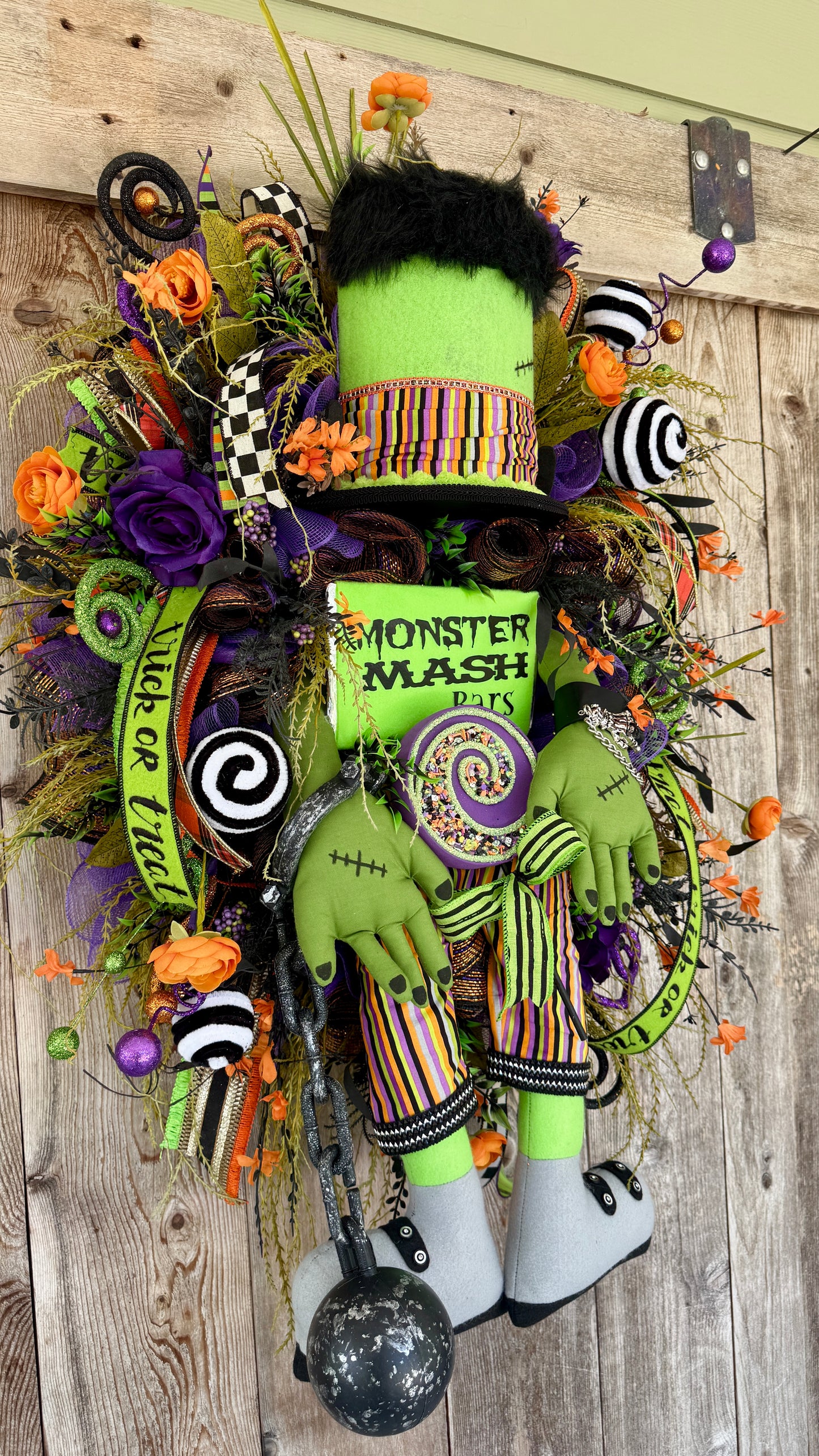 Monster Mash Frankenstein Halloween Wreath