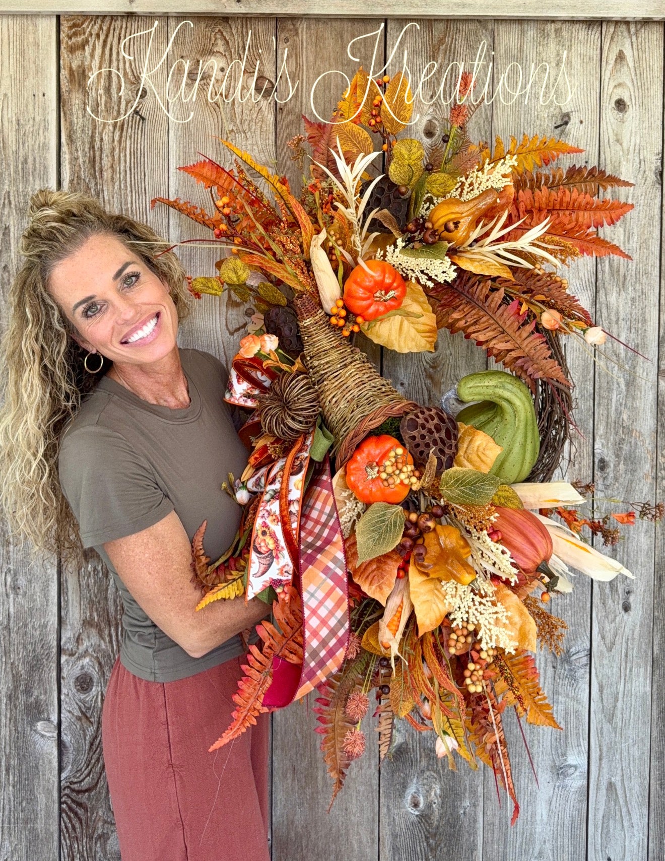 Harvest Cornucopia Grapevine Wreath – Luxury Fall & Thanksgiving Door Decor