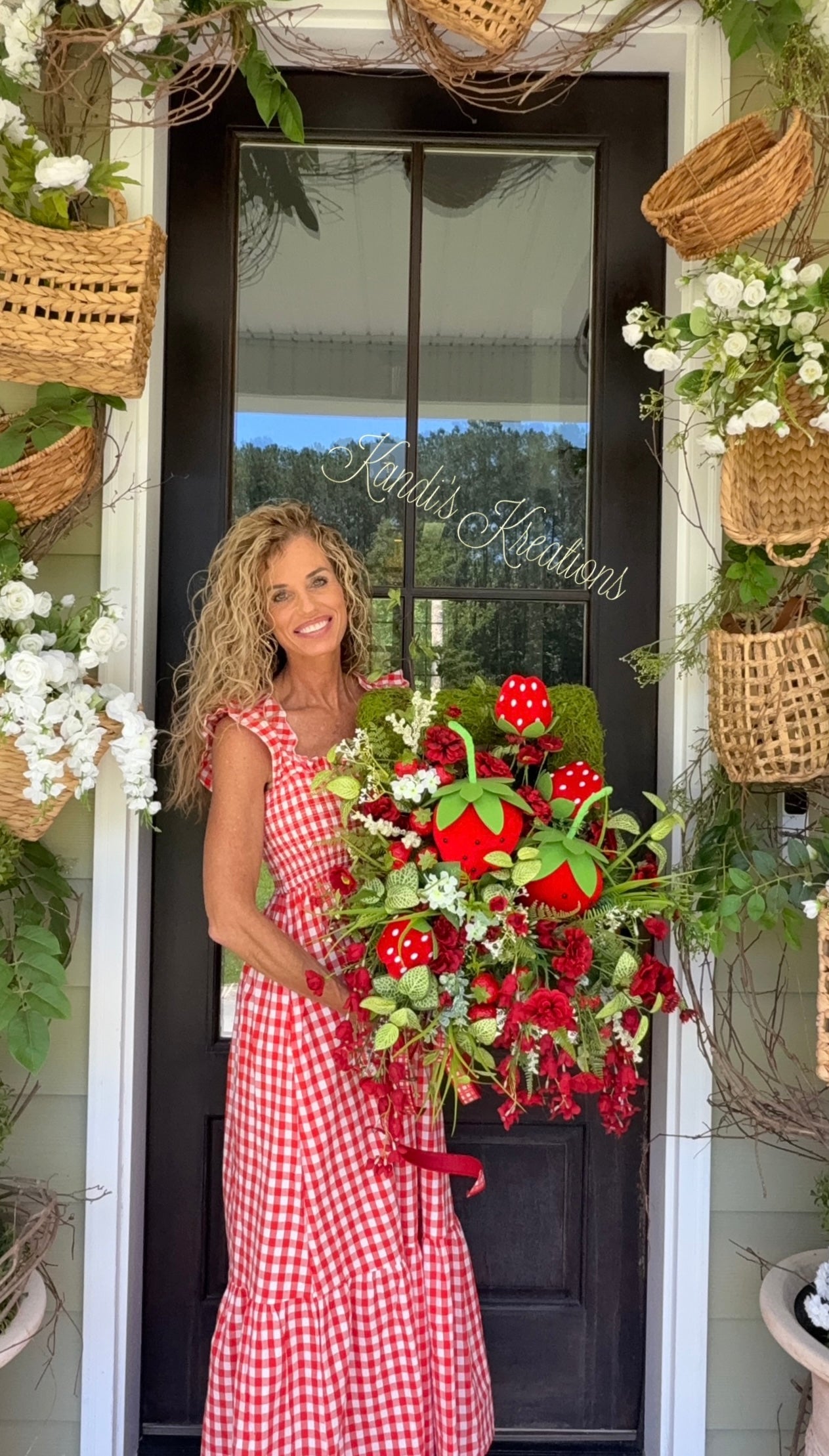 Sweet Summer Strawberry Moss Door Hanger 🍓
