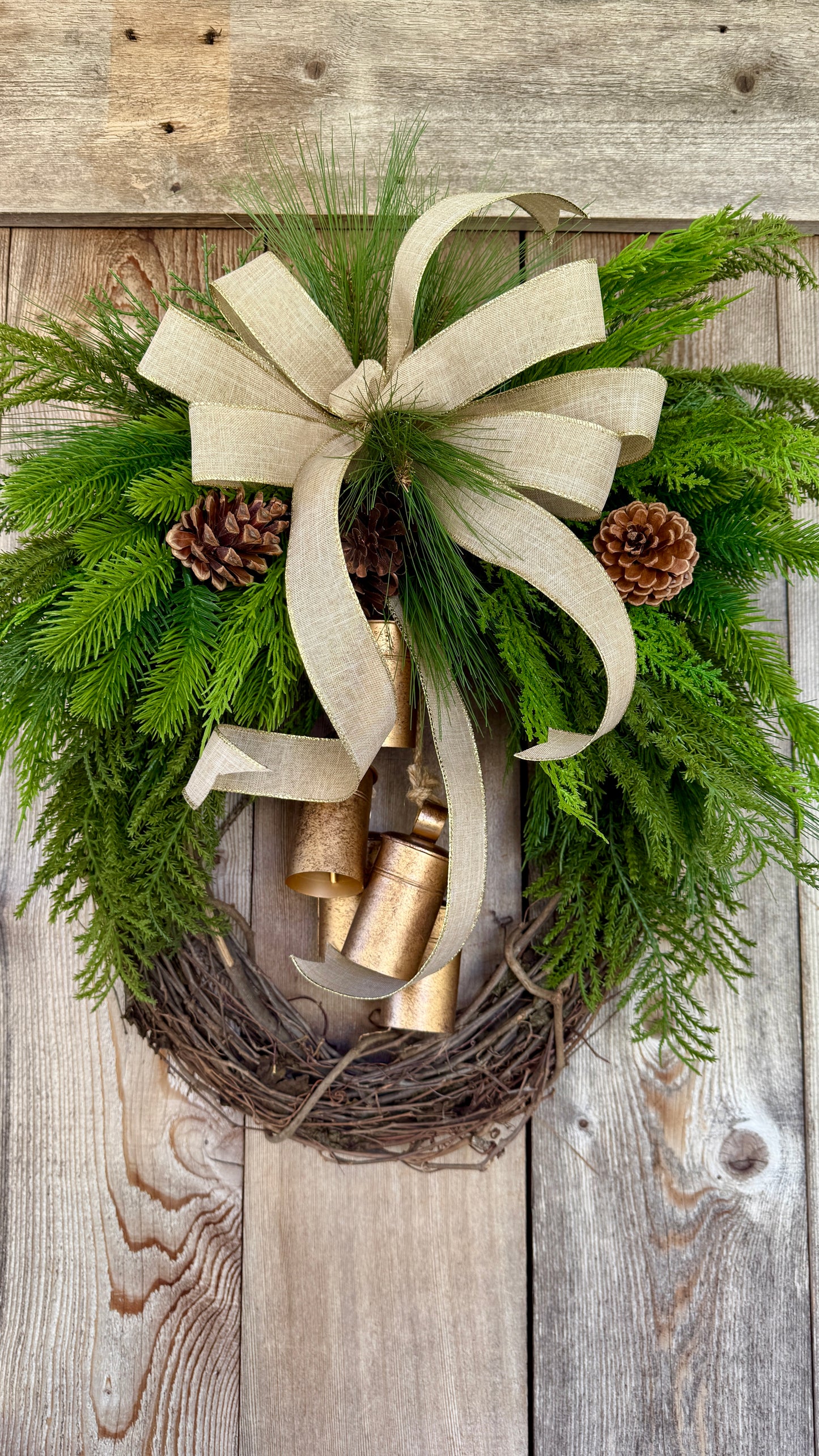Rustic Winter Bell Wreath