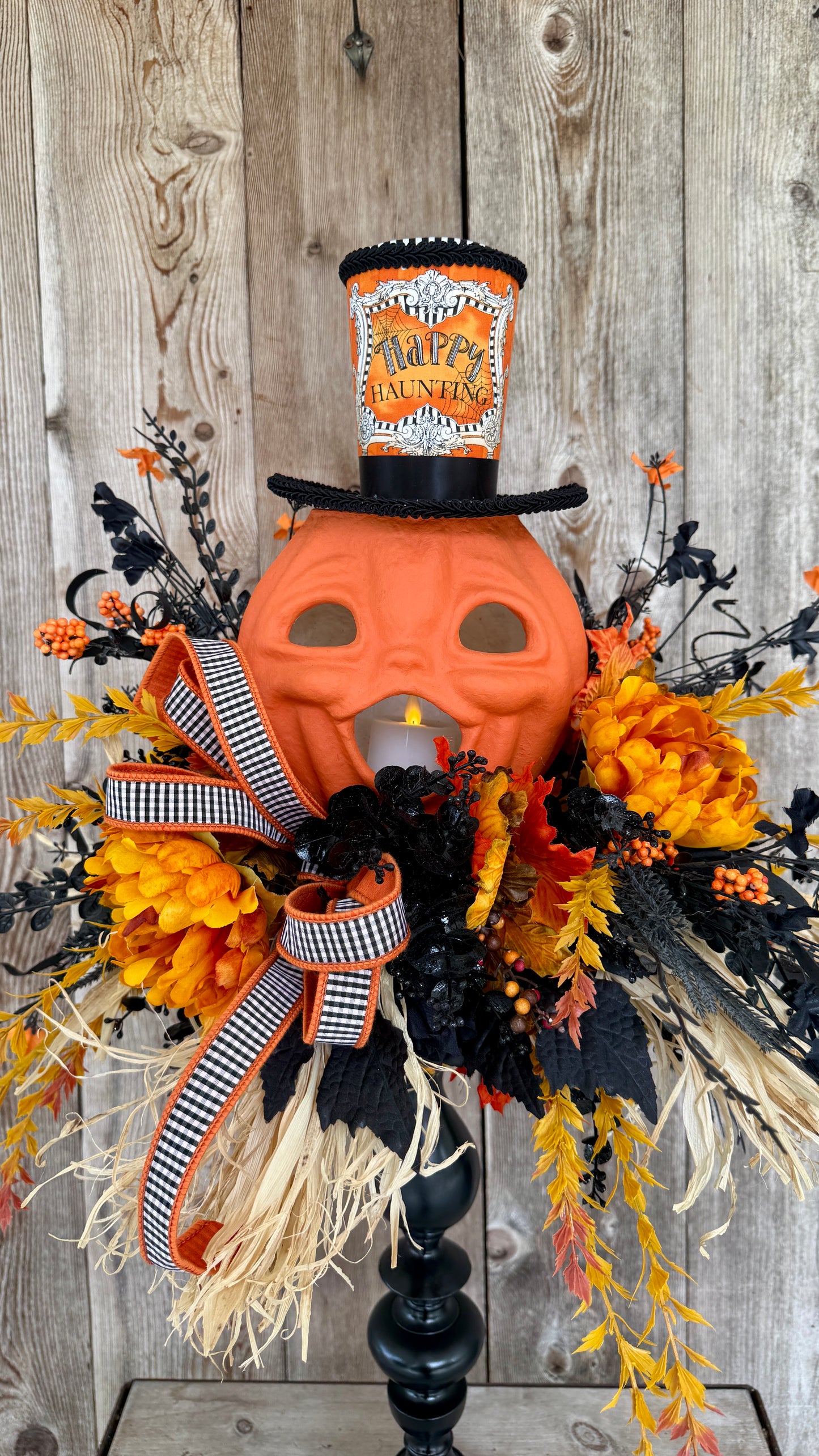Happy Haunting Pumpkin Centerpiece