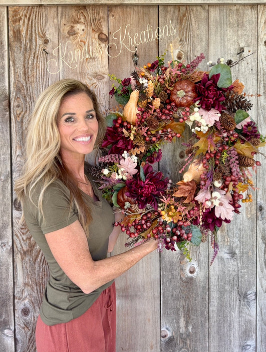Fall berry grapevine wreath