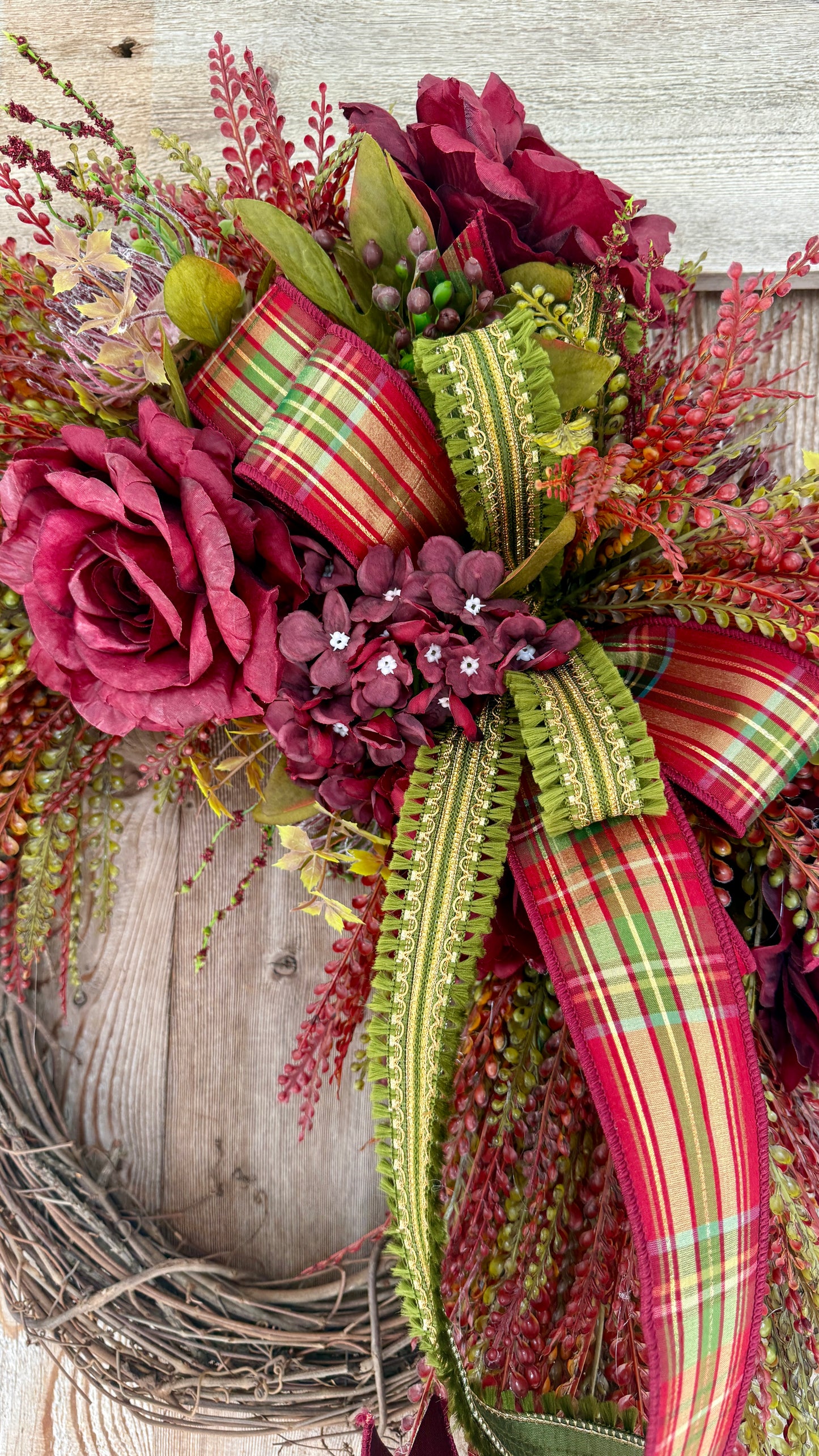 Burgundy Harvest Grapevine Wreath
