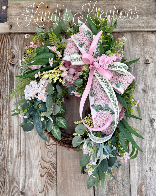 Blush Garden Grapevine Wreath