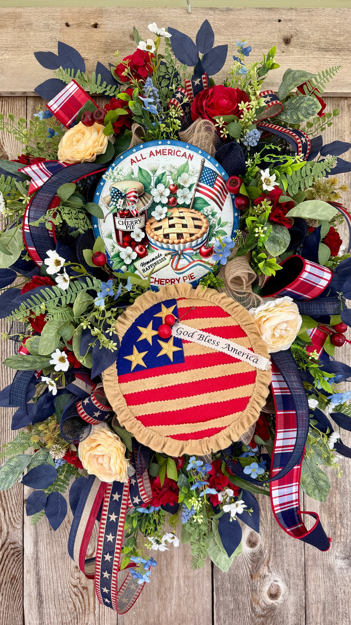 ✨ All American Cherry Pie Patriotic Wreath