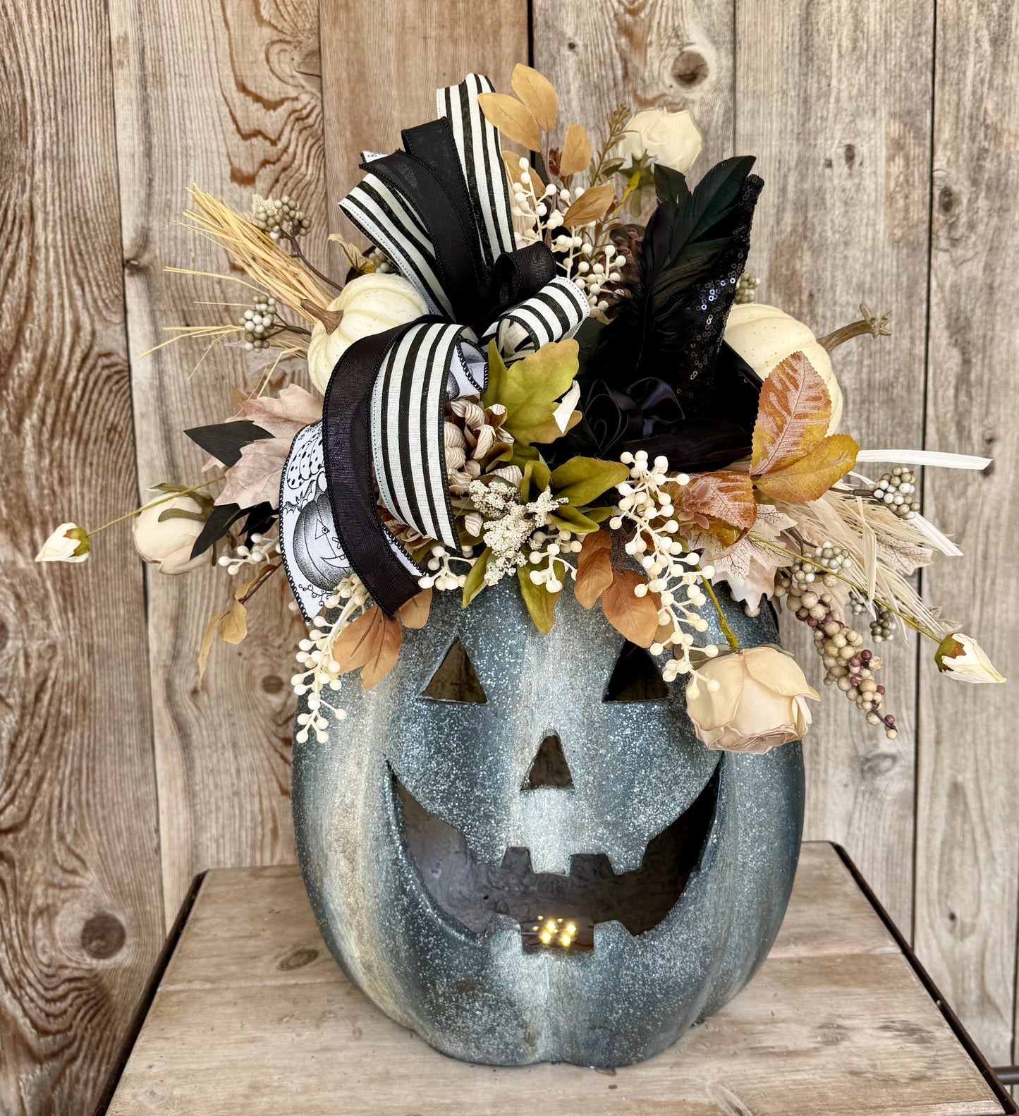 Halloween Jack-O’-Lantern Floral Centerpiece | Elegant Fall Pumpkin Arrangement