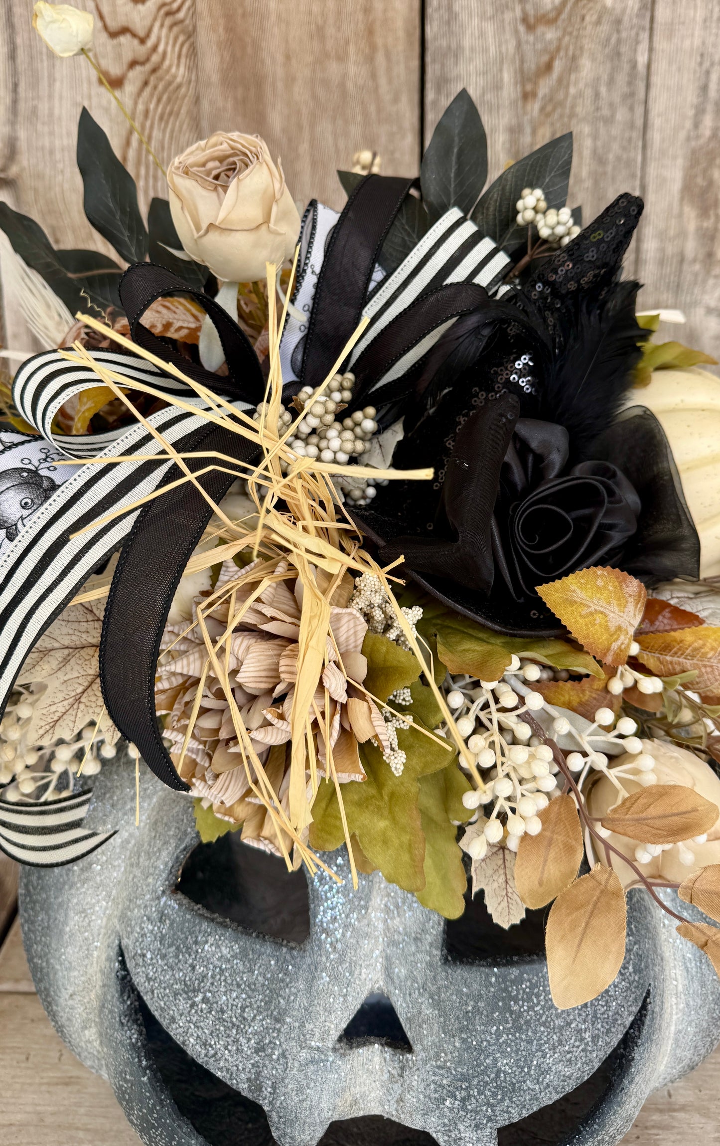 Halloween Jack-O’-Lantern Floral Centerpiece | Elegant Fall Pumpkin Arrangement