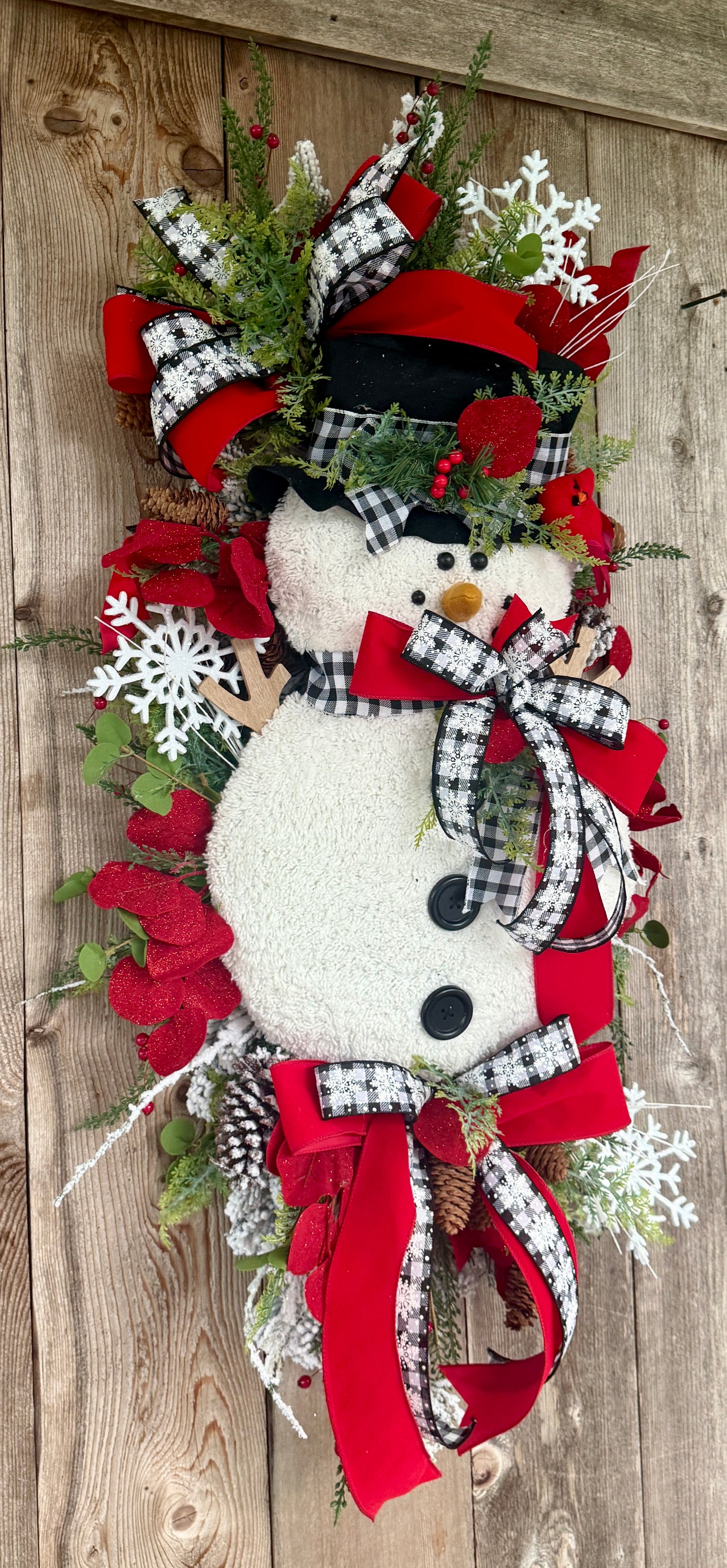 Snowman door hanger Christmas wreath