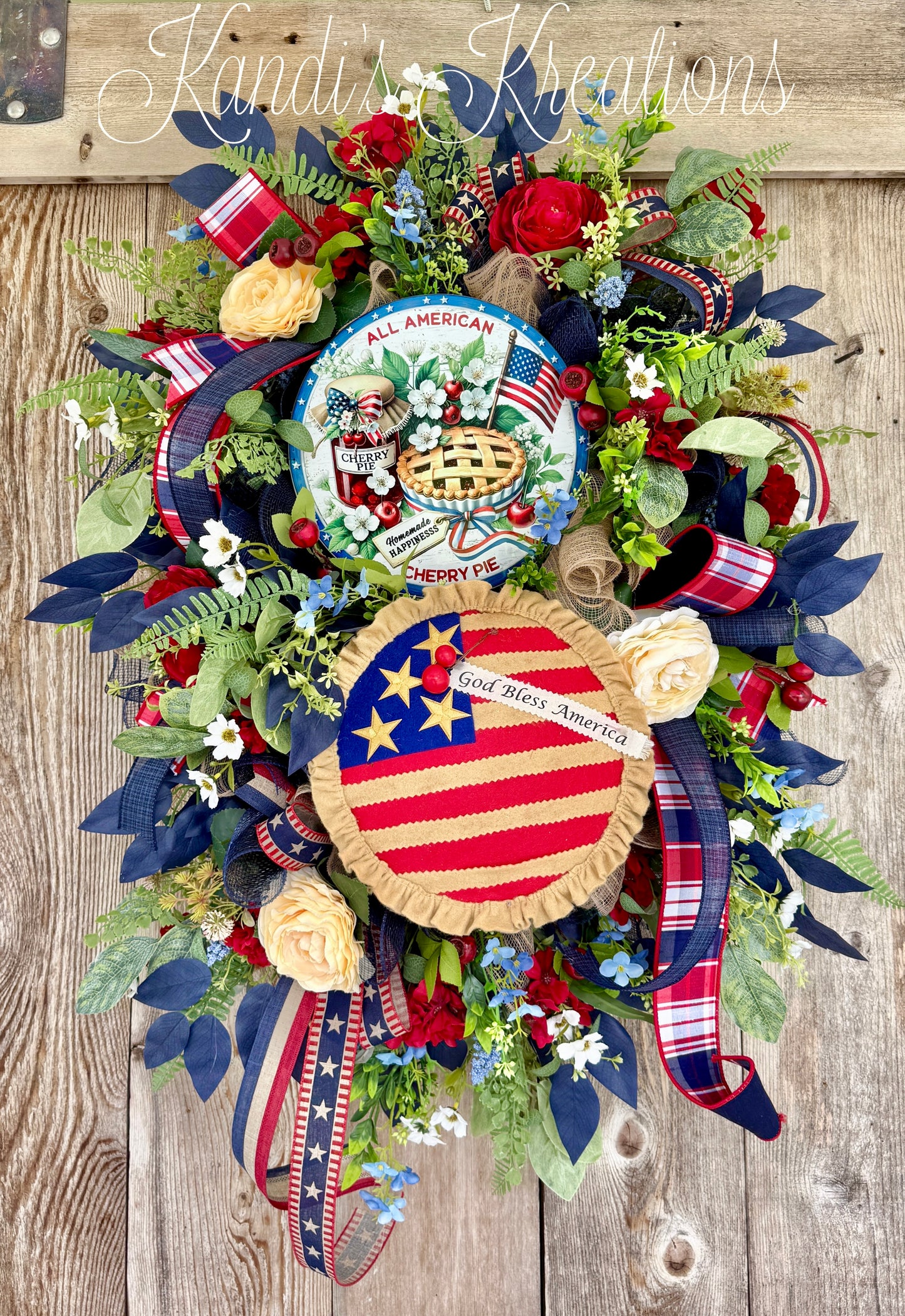 ✨ All American Cherry Pie Patriotic Wreath
