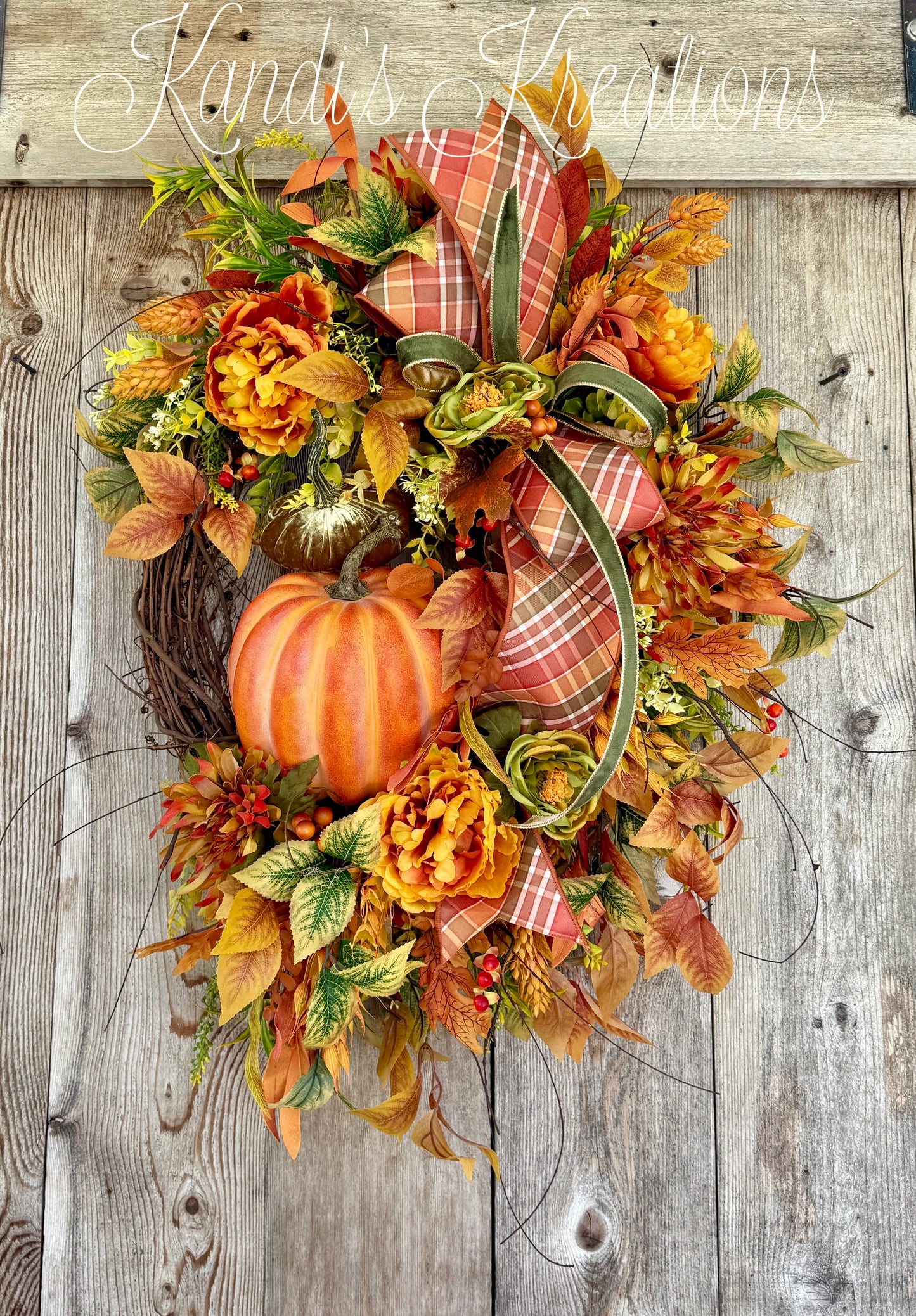 🍂 Pumpkin Harvest Fall Grapevine Wreath