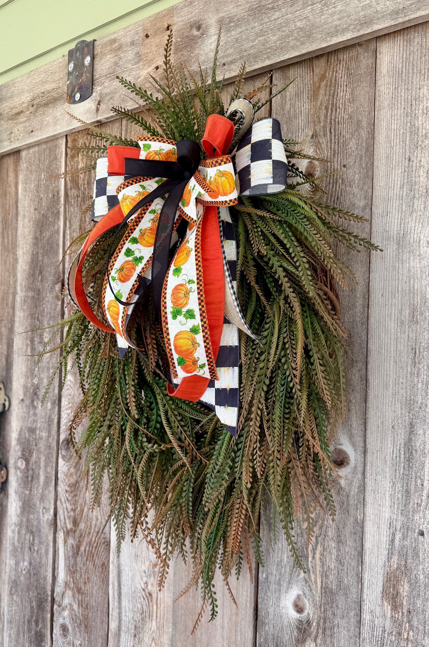 Fall beaded grass grapevine wreath