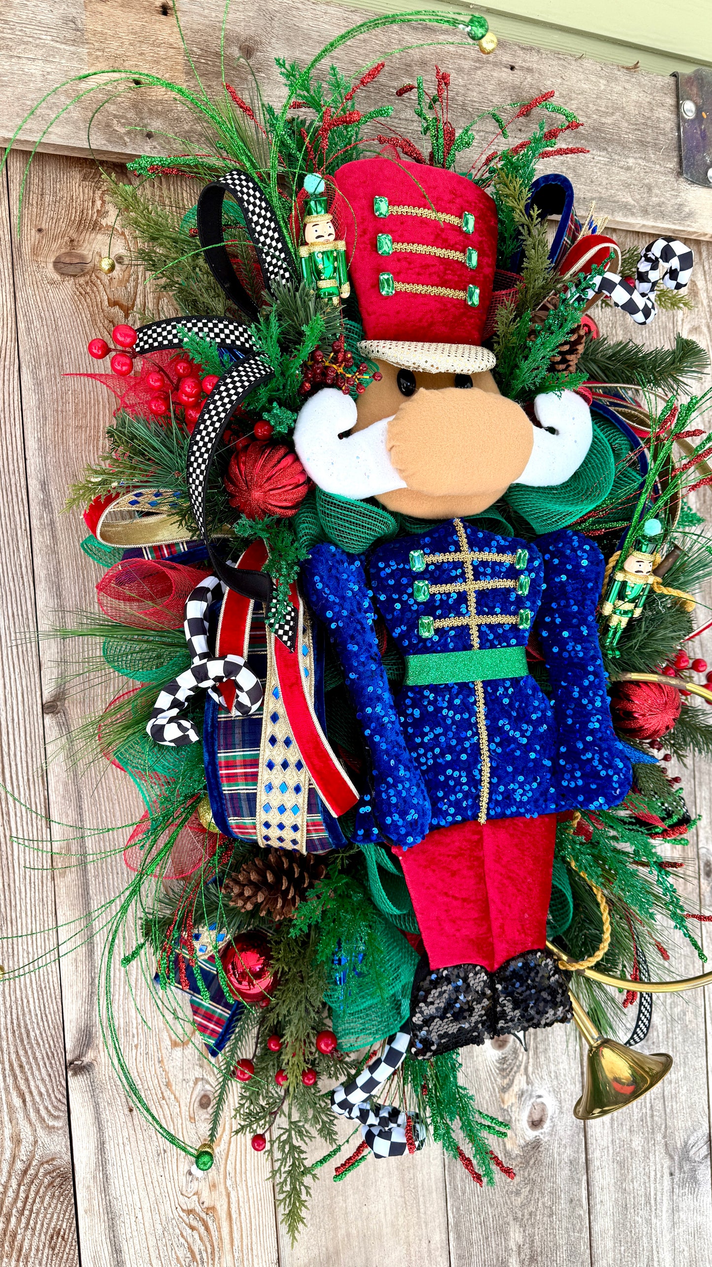 🎺 The Majestic Nutcracker Christmas Wreath – Handmade by Kandi’s Kreations Co.