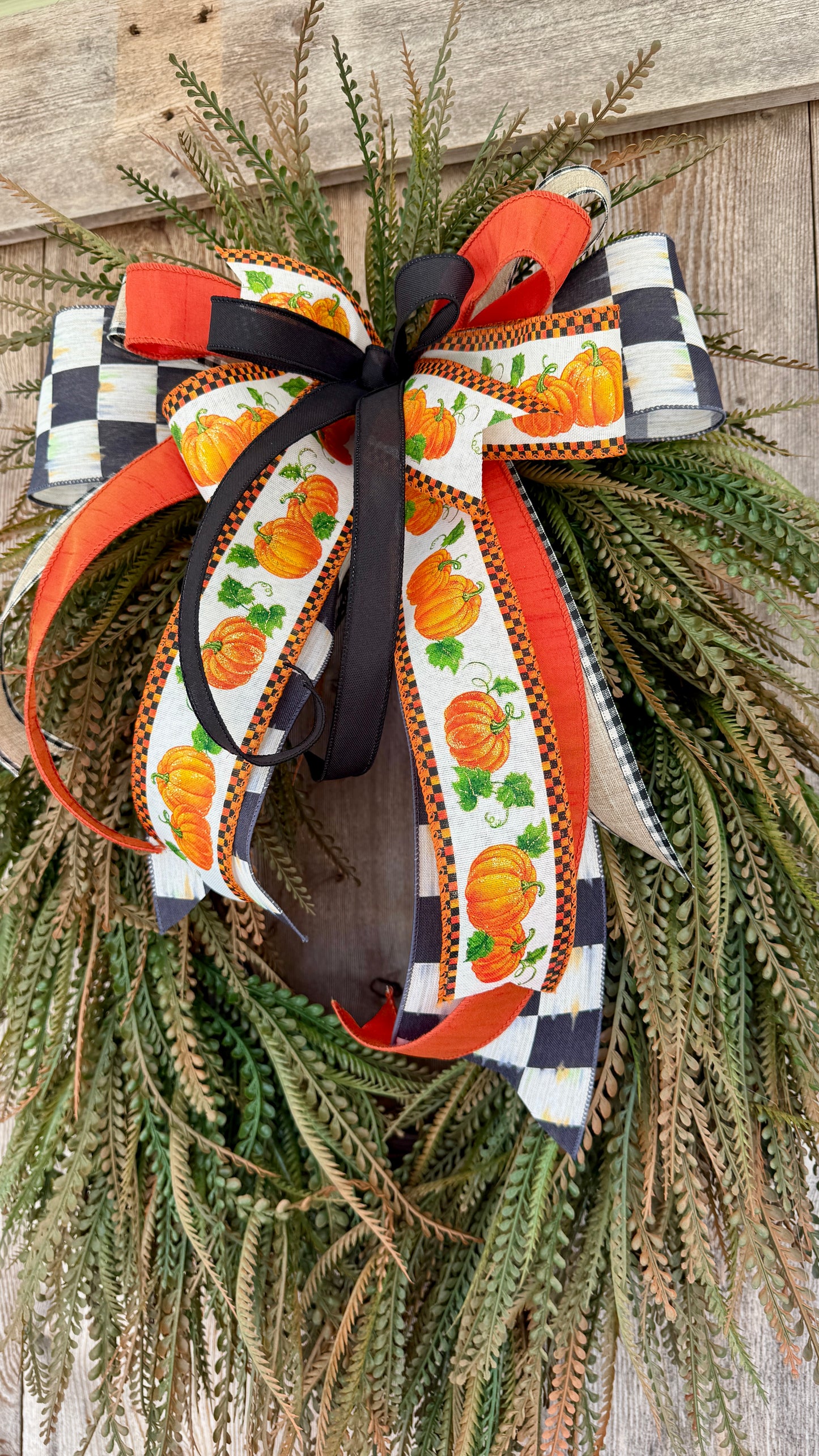 Fall beaded grass grapevine wreath