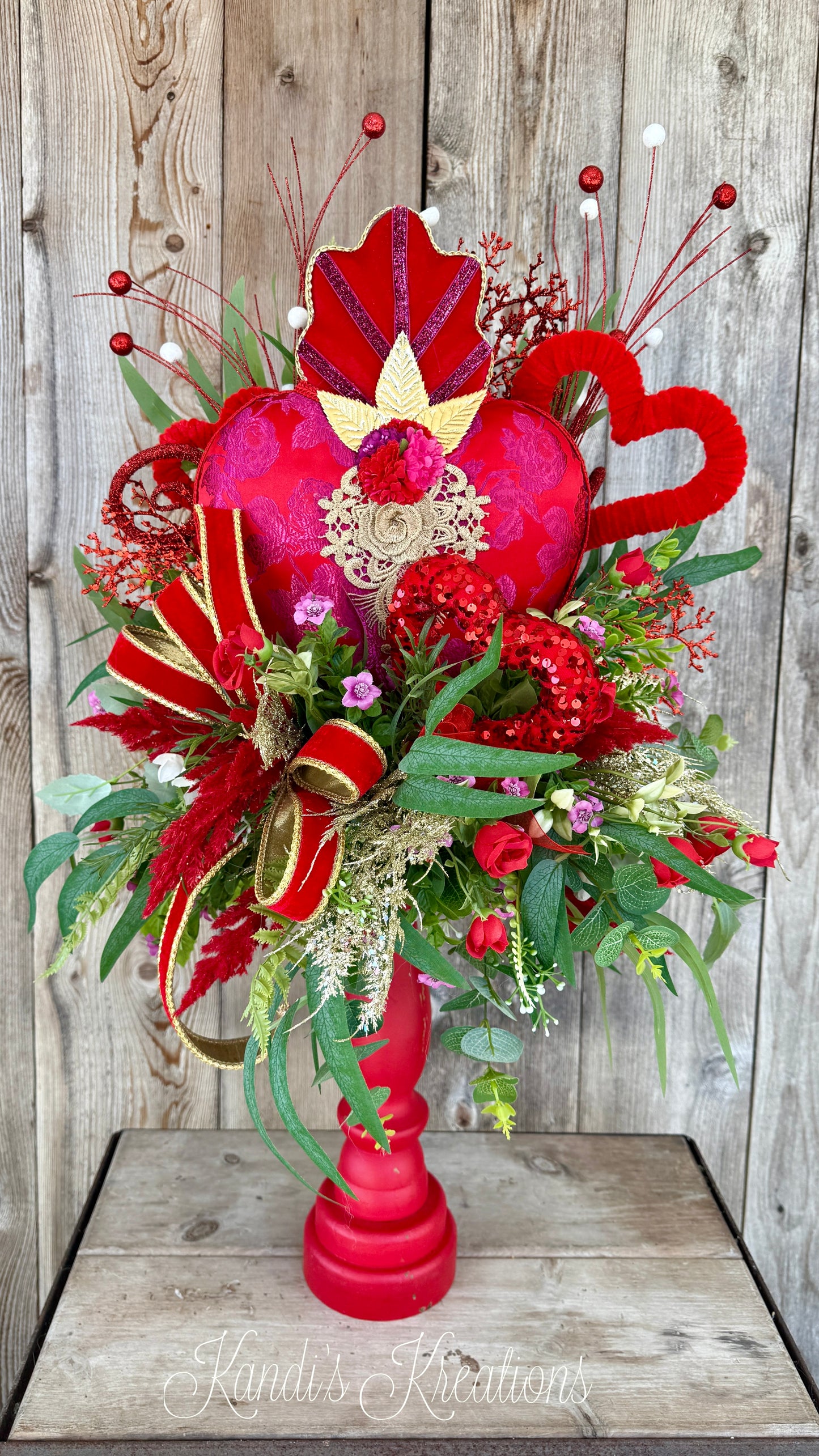 Valentine’s Heart Topiary Arrangement