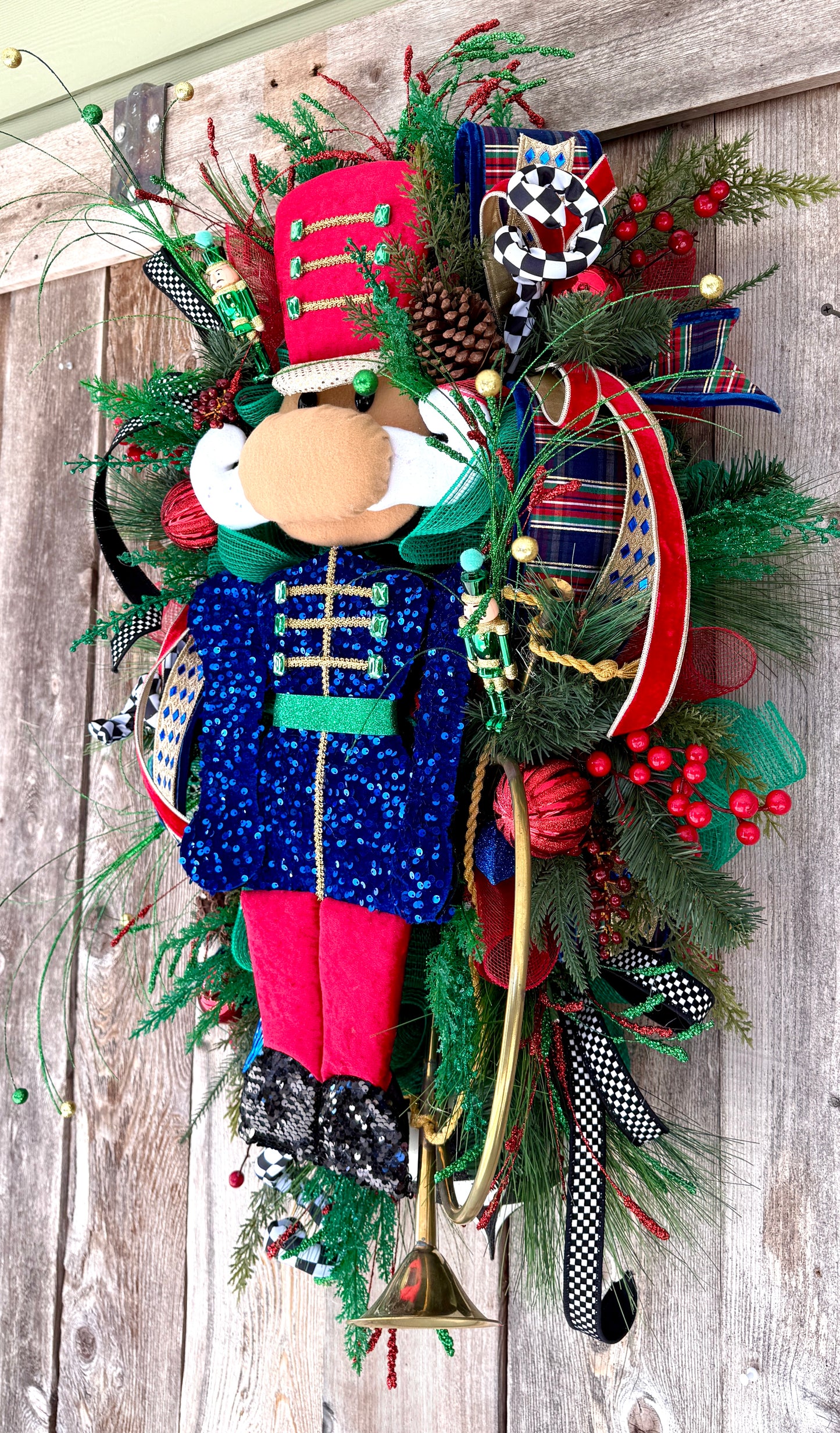🎺 The Majestic Nutcracker Christmas Wreath – Handmade by Kandi’s Kreations Co.